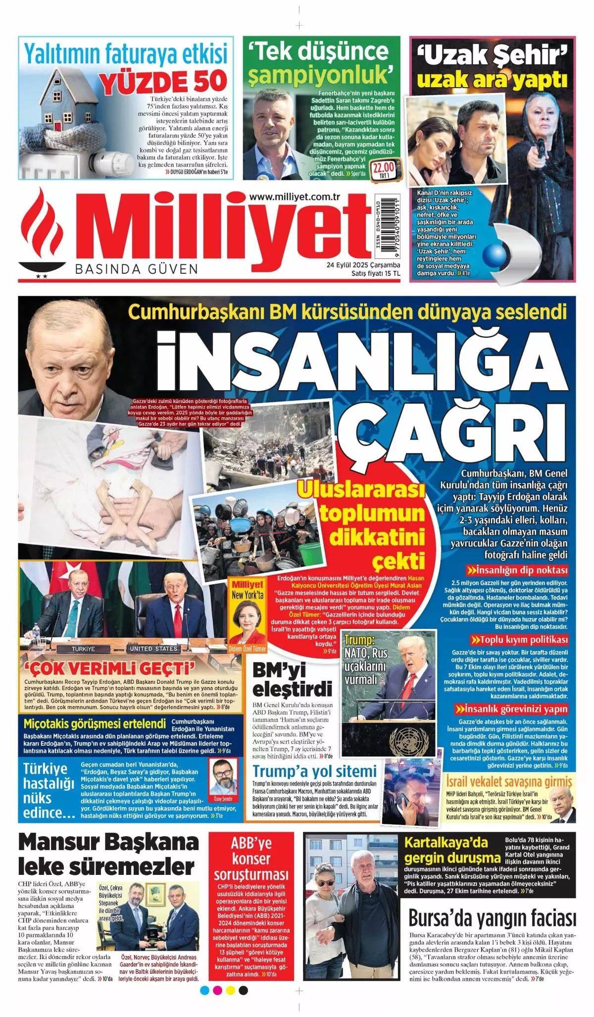 Hangi vicdan buna dayanır? Cumhurbaşkanı Erdoğan'ın tarihi BM konuşması manşetlerde! Hangi gazete nasıl gördü? 2