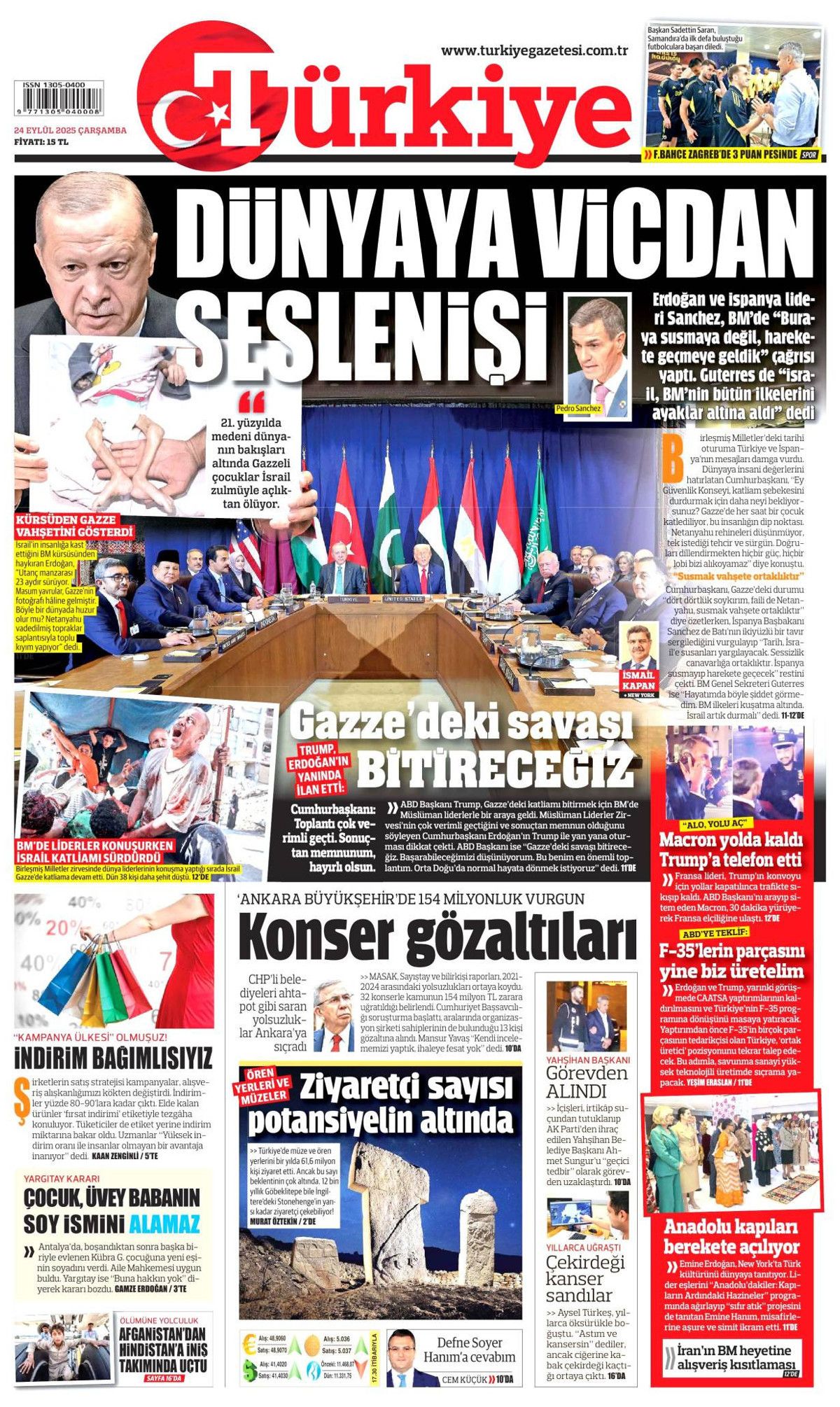 Hangi vicdan buna dayanır? Cumhurbaşkanı Erdoğan'ın tarihi BM konuşması manşetlerde! Hangi gazete nasıl gördü? 11