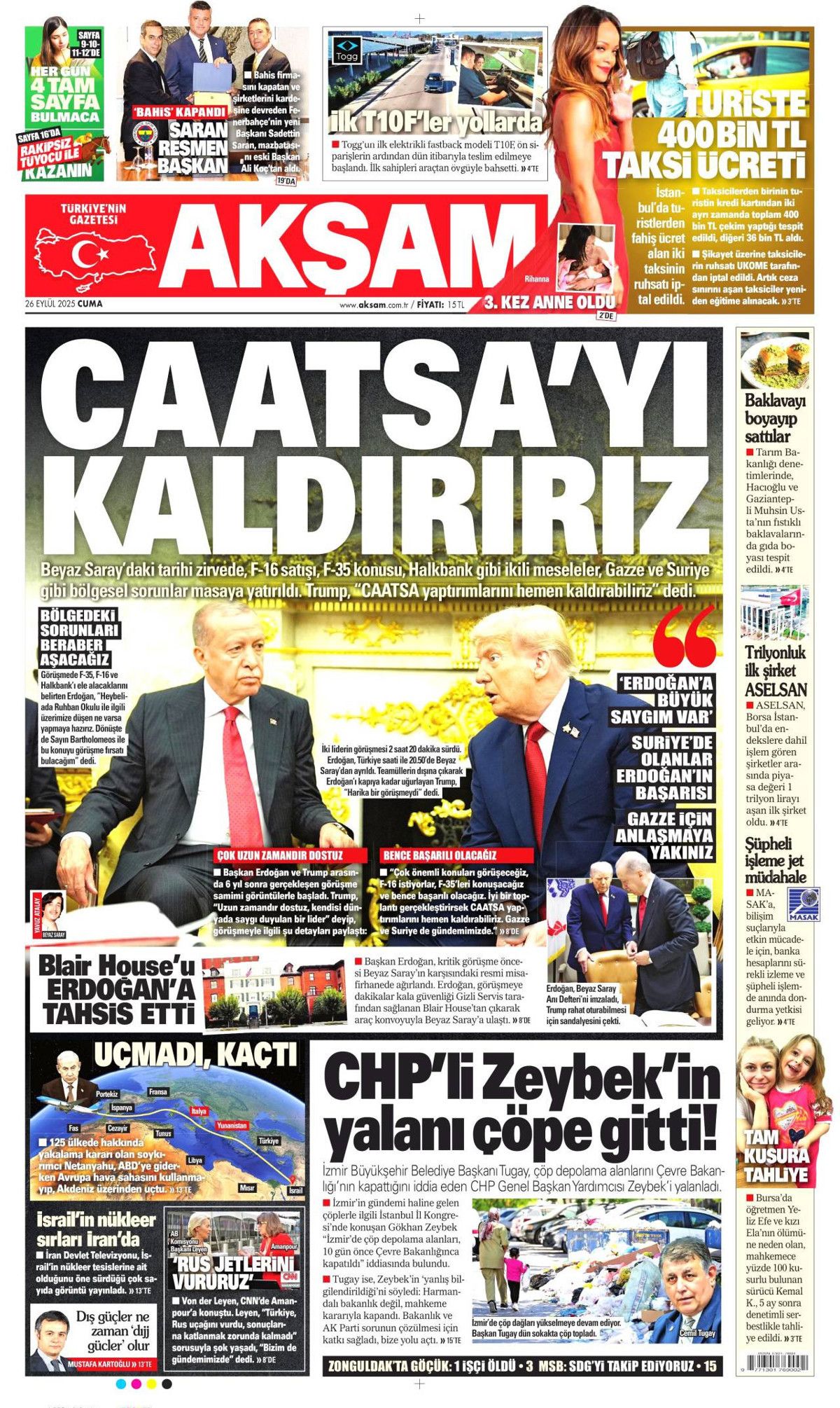 Sıcak mesajlar, sıkı pazarlık! Erdoğan, 6 yıl sonra  Beyaz Saray'da övgülerle karşılandı... Erdoğan-Trump görüşmesi manşetlerde! 8