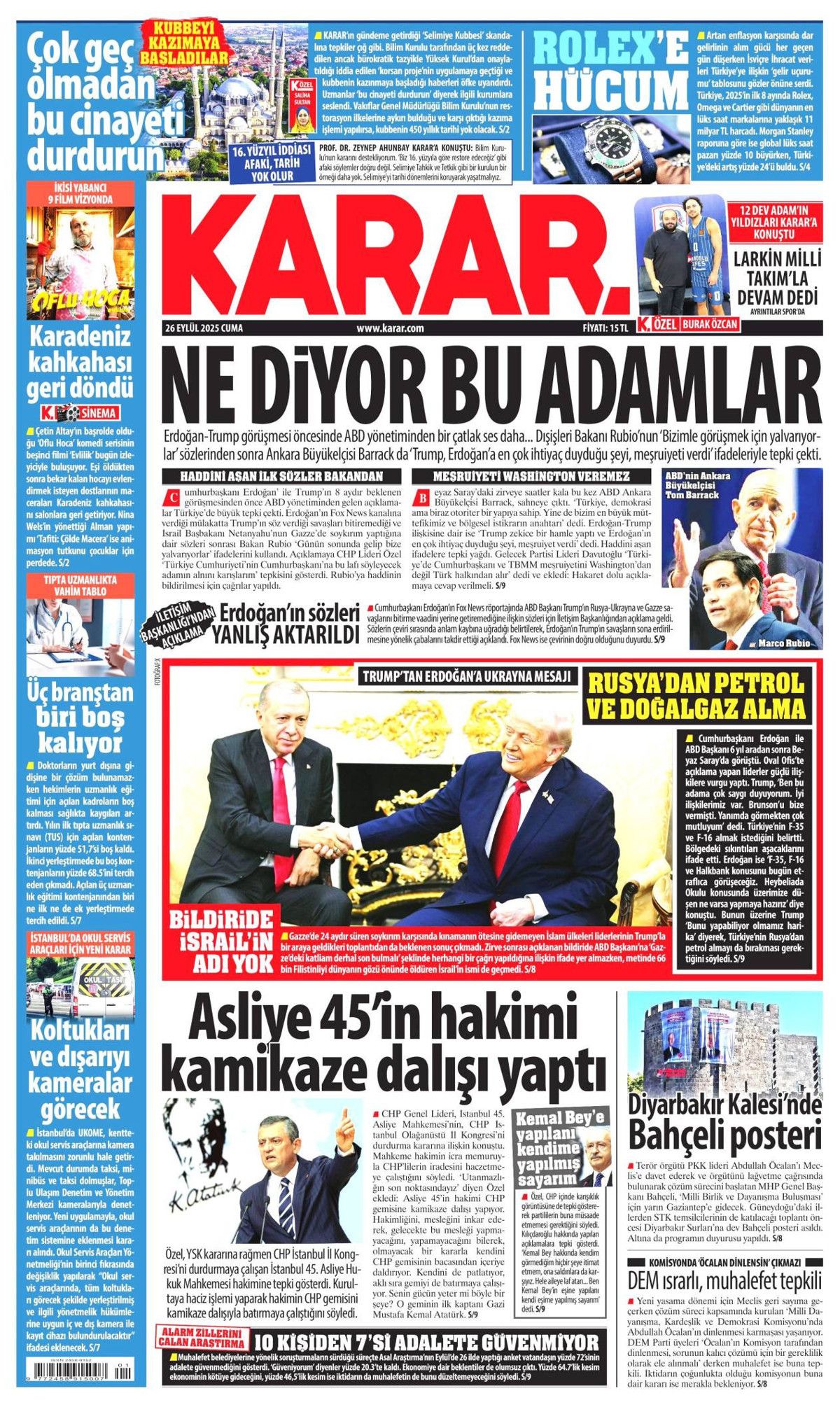 Sıcak mesajlar, sıkı pazarlık! Erdoğan, 6 yıl sonra  Beyaz Saray'da övgülerle karşılandı... Erdoğan-Trump görüşmesi manşetlerde! 10