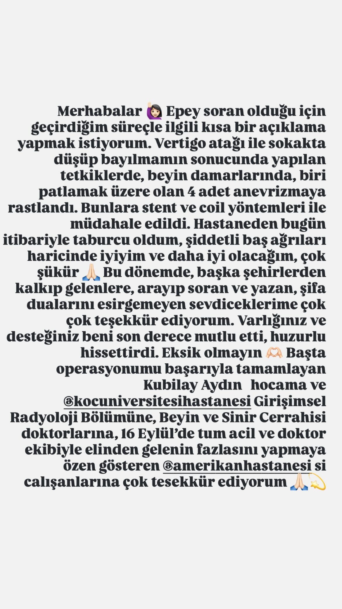 Beyin anevrizması geçiren Ahu Yağtu'dan ilk açıklama 5