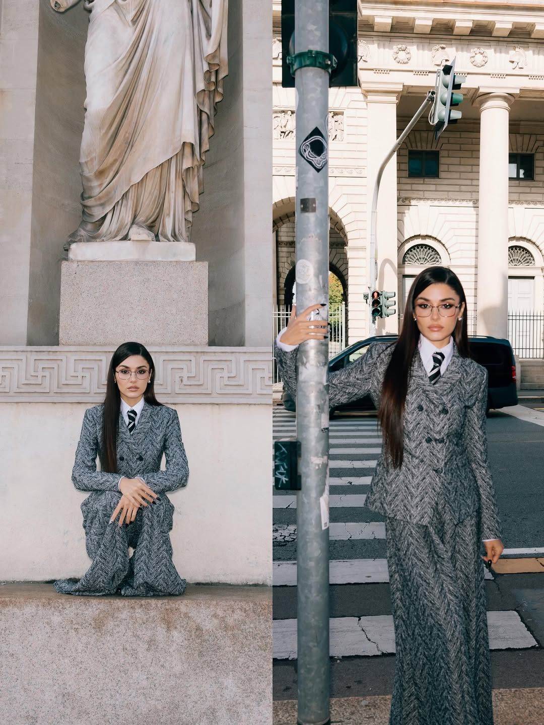 Hande Erçel, maskülen tarzıyla Milano Moda Haftası’na damga vurdu! 7