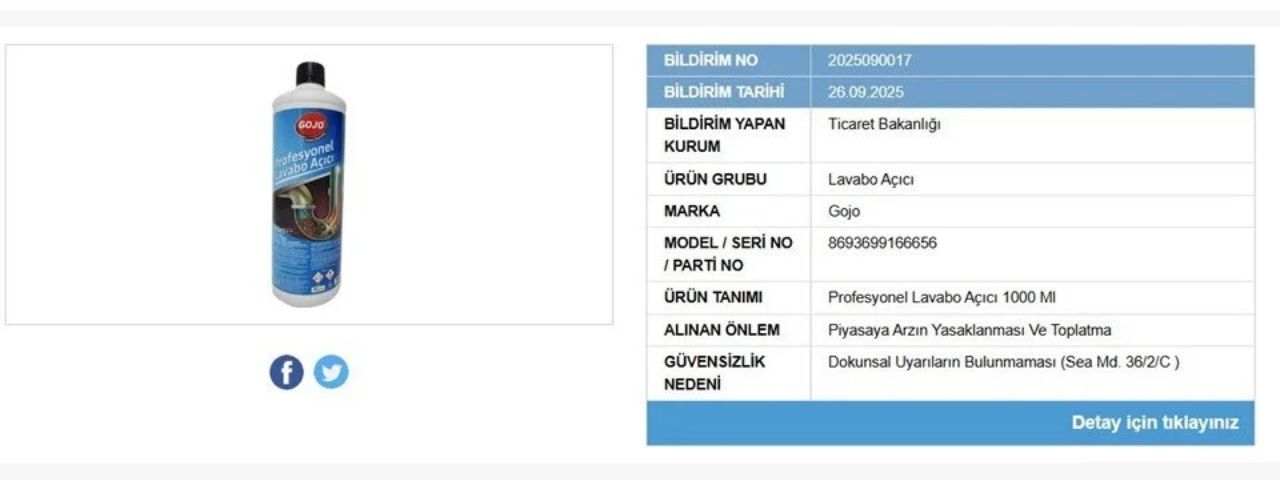 Ticaret Bakanlığı’ndan güvensiz ürün kararı! O lavabo açıcıların satışı yasaklandı 3