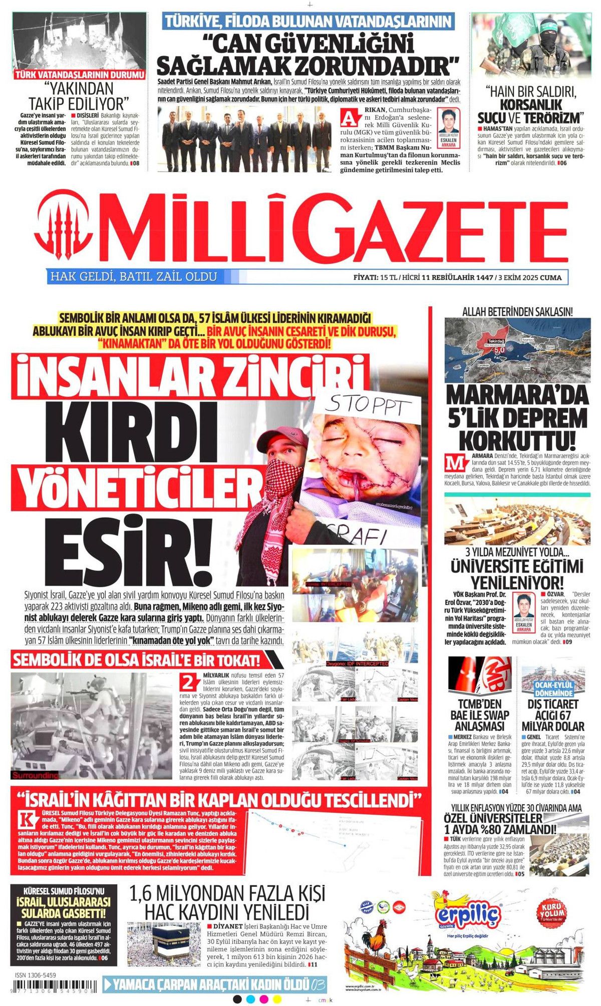 Surda ilk gedik açıldı! Sumud Filosu manşetlerde! Gazze'ye 9 mil yaklaştılar... 14