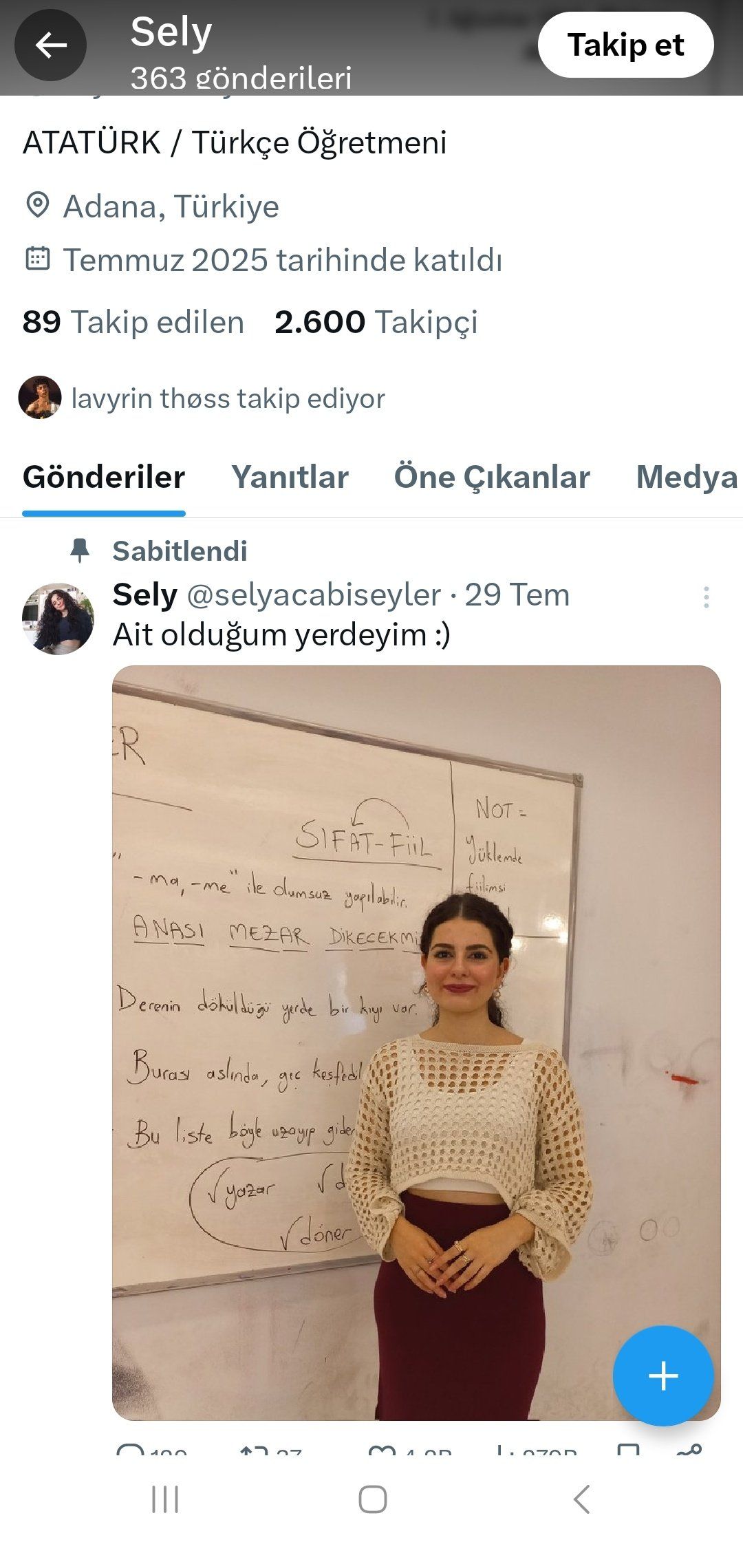 Kim bu Selya? Türkçe öğretmeni kılığında bir siyonist! X’te “selyacabiseyler” hesabından İsrail yanlısı paylaşımlar büyük tepki çekti... 2