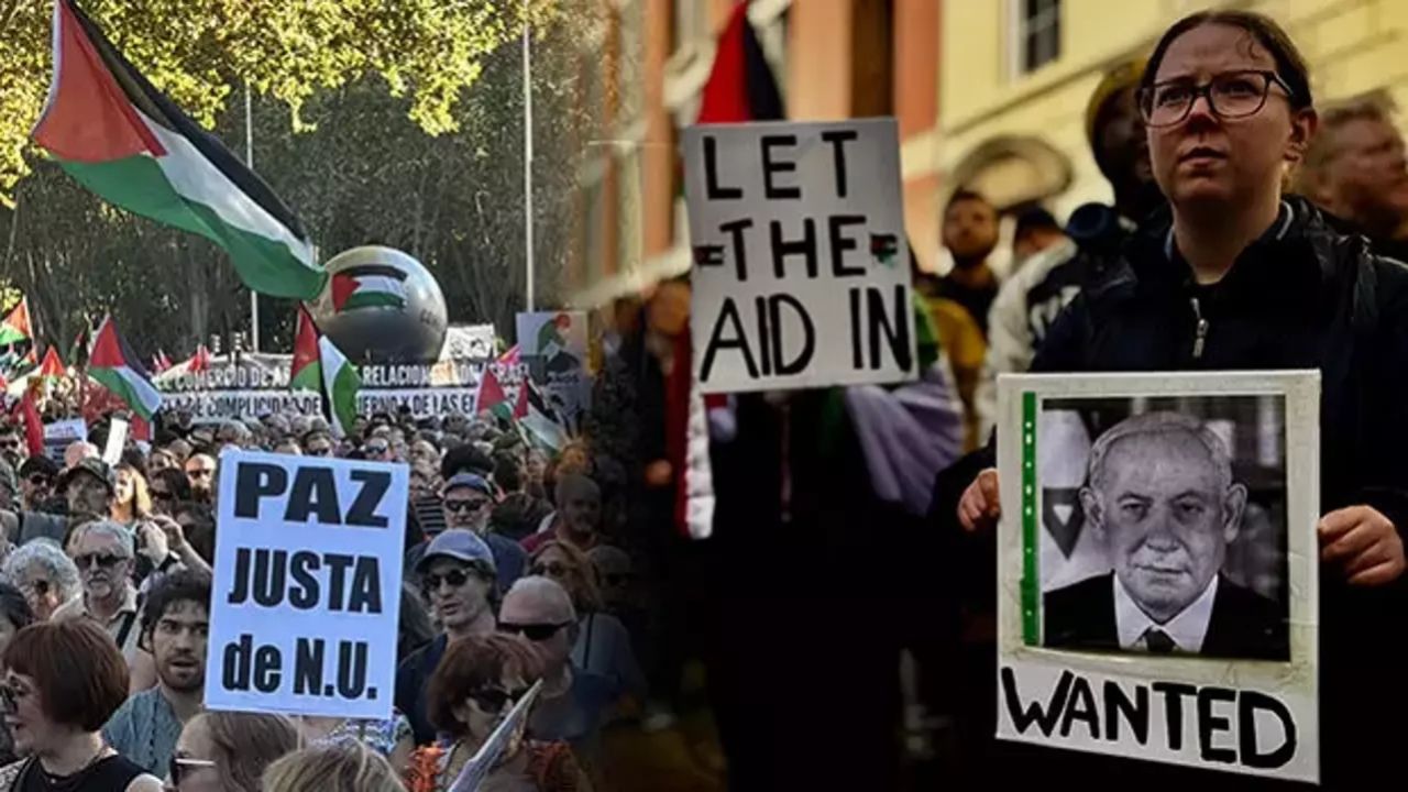 Avrupa katil İsrail'e karşı ses! Sumud Filosu’na destek gösterileri devam ediyor 1