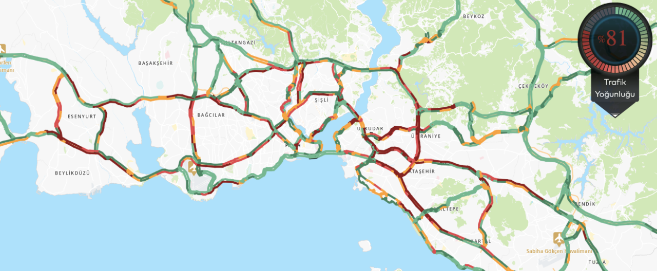 İstanbul’da yağmur trafiği felç etti! Yoğunluk yüzde 80’i aştı... 5