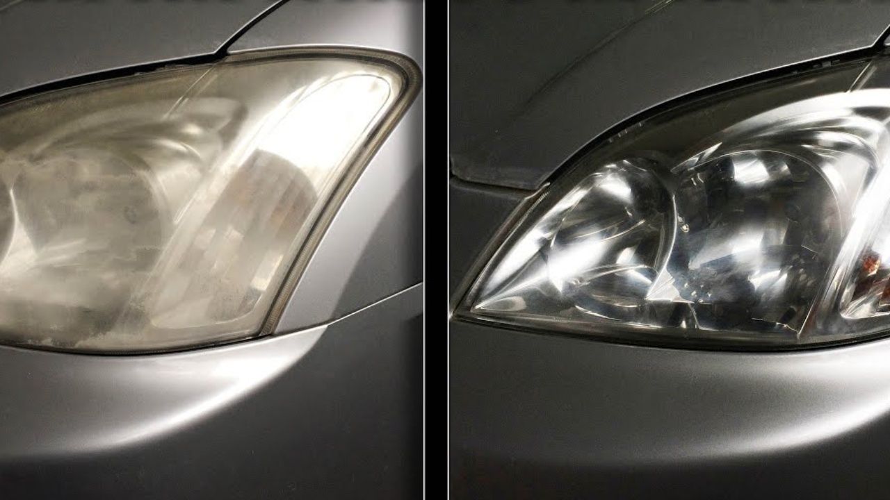 Sararmış otomobil farlarını doğal temizleme yöntemi. Farlar kristal gibi oluyor. 6