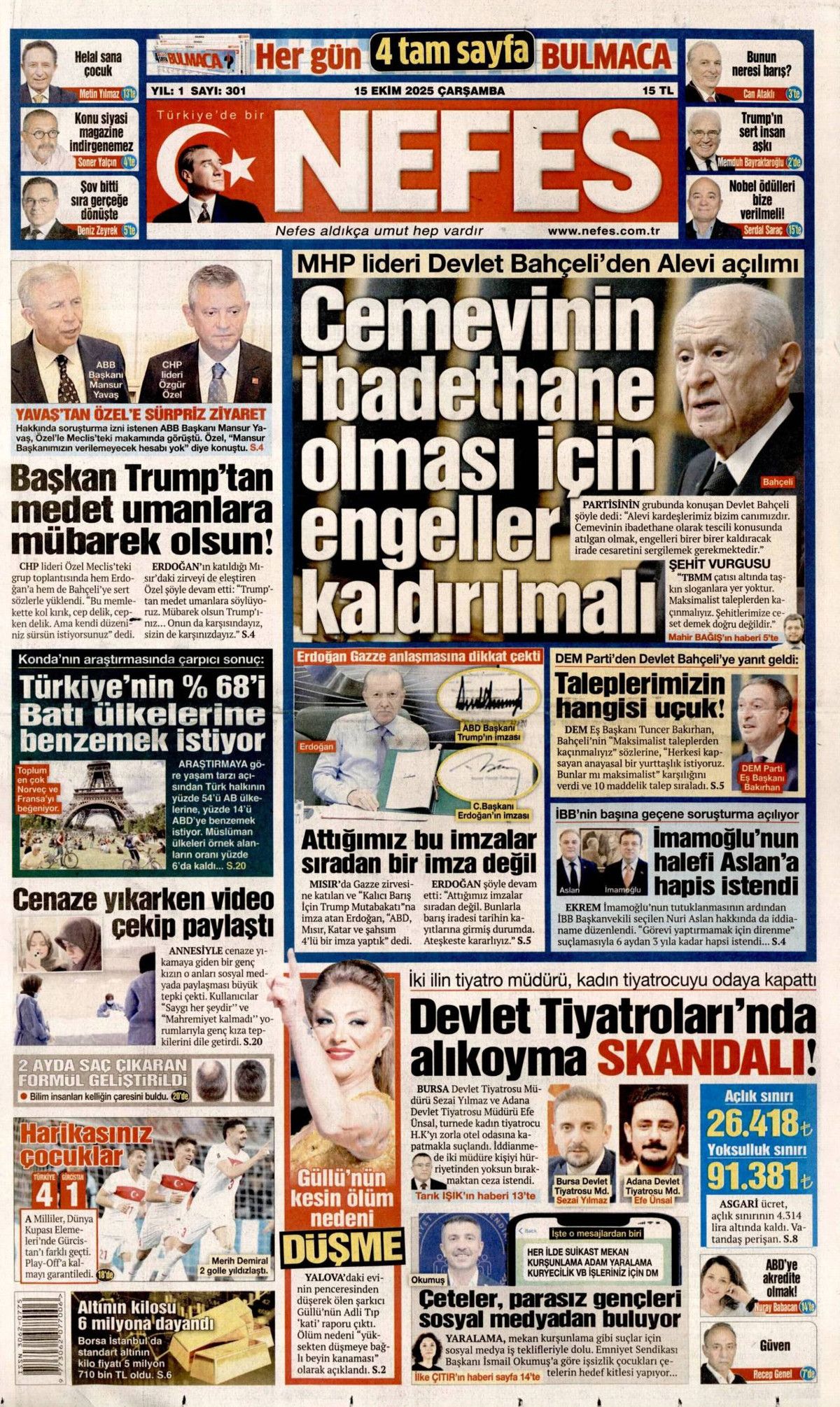 Manşetler One Minute: Dünya, Cumhurbaşkanı Erdoğan'ın katil Netanyahu'ya vetosunu konuşuyor! 5
