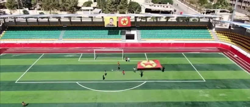Terör örgütü sporu da propaganda aracına çevirdi! PKK’nın Suriye kolu SDG “Rojava Milli Takımı” kurdu... Stadyuma teröristin ismi verildi... 5