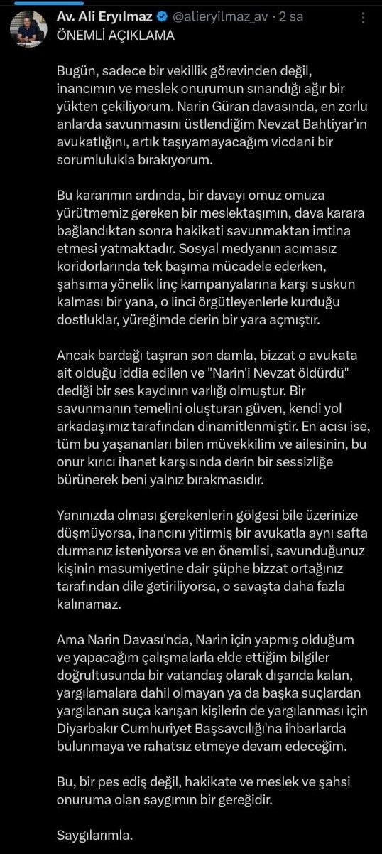 “Vicdanen taşıyamam” dedi, “Narin’i Nevzat öldürdü” ses kaydı ortalığı karıştırdı! Avukat davadan çekildi 8