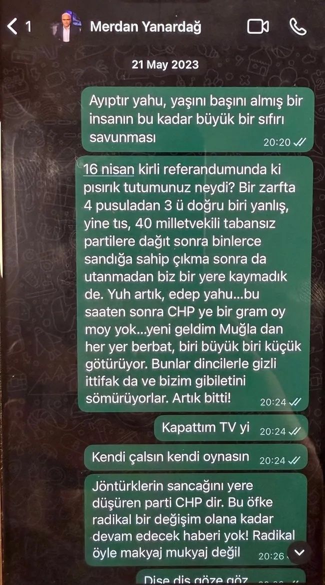 Tele1 yöneticisi Merdan Yanardağ ile ajan Hüseyin Gün arasındaki WhatsApp mesajları ortaya çıktı! “Baskı kurun, görevden alınsın!” 4