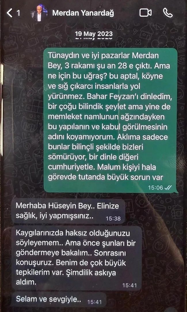Tele1 yöneticisi Merdan Yanardağ ile ajan Hüseyin Gün arasındaki WhatsApp mesajları ortaya çıktı! “Baskı kurun, görevden alınsın!” 8