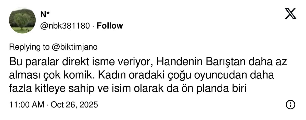 Türk dizilerinde cinsiyet eşitsizliği krizi: Kadın oyuncuların erkek oyunculardan daha az kazanmasına dikkat çeken kullanıcı X'i salladı 7
