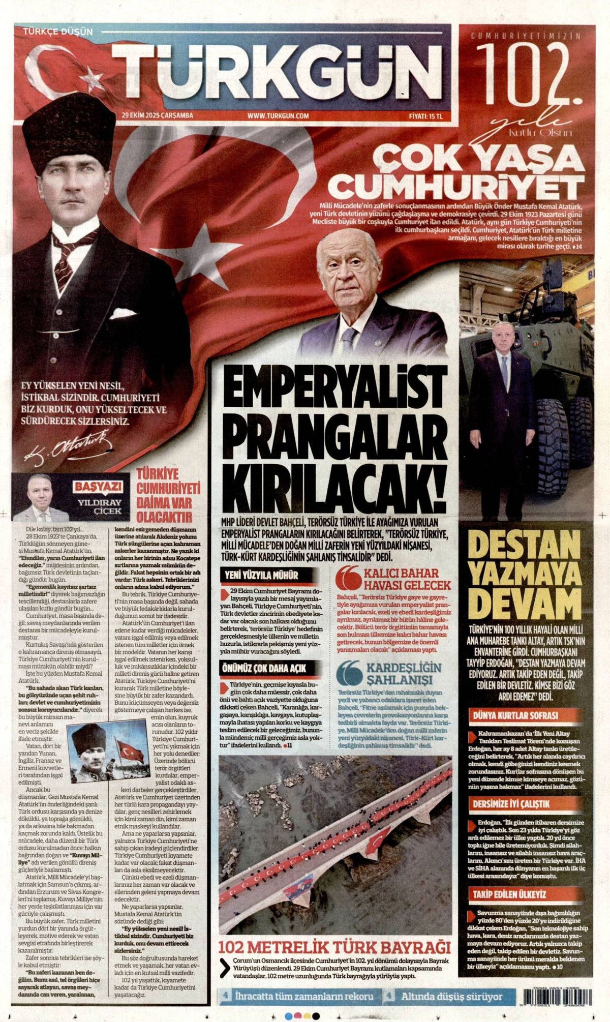 102. yıla yakıştı... Cumhuriyetimizin 102. yılında savunmada büyük gurur! 8