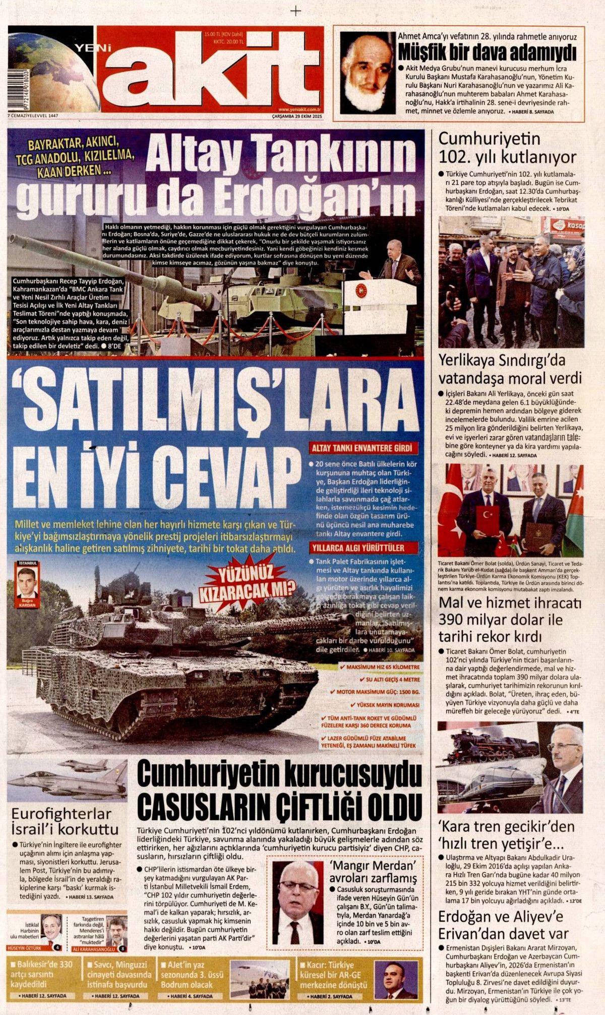 102. yıla yakıştı... Cumhuriyetimizin 102. yılında savunmada büyük gurur! 20