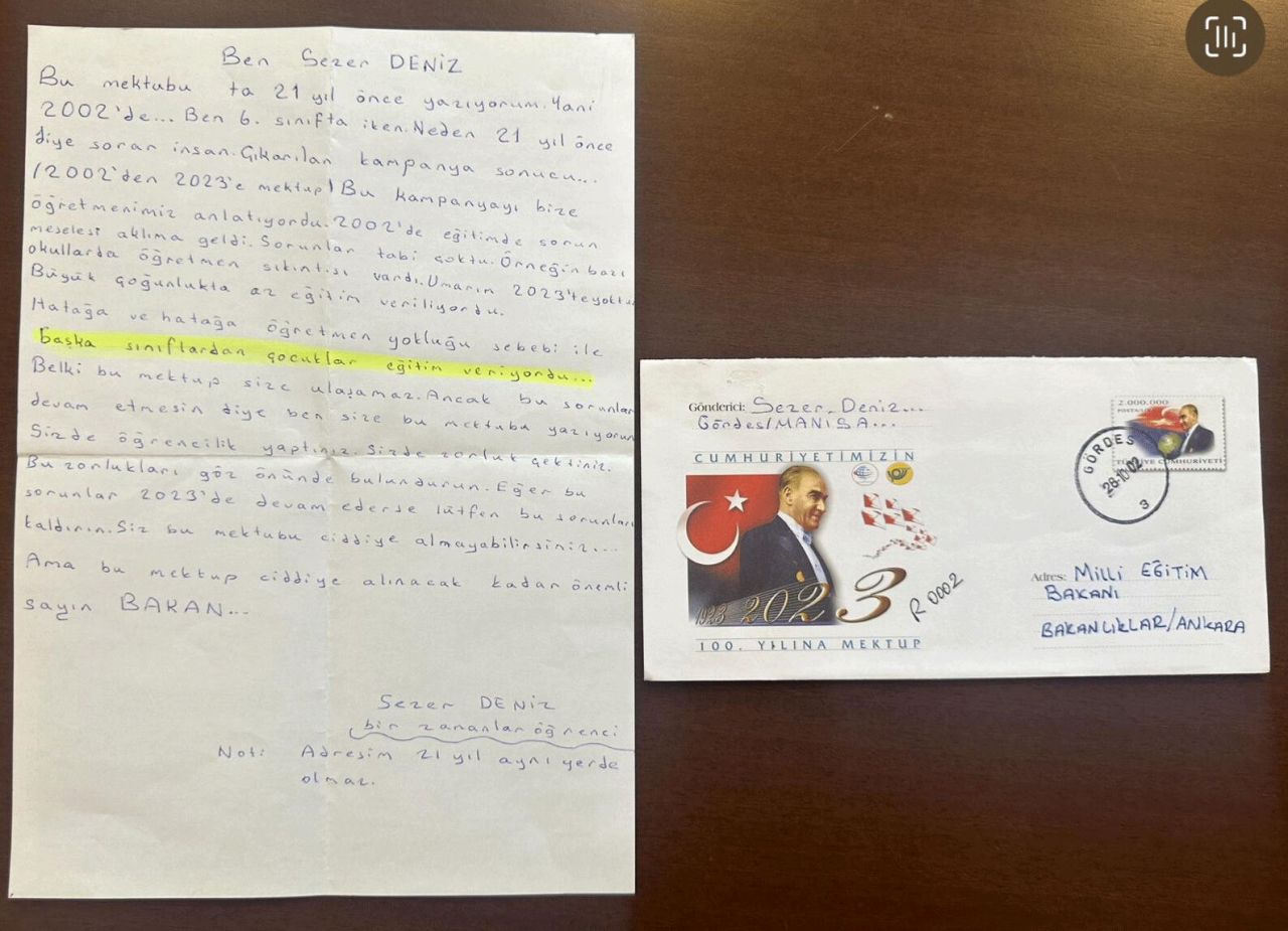 23 yıl önce yazıldı, Cumhuriyetin yıl dönümünde açıldı... O mektuplar Türkiye’nin eğitim devrimini belgeledi: Başörtüsü sorun olmasın, okullarda fareler cirit atmasın... 3