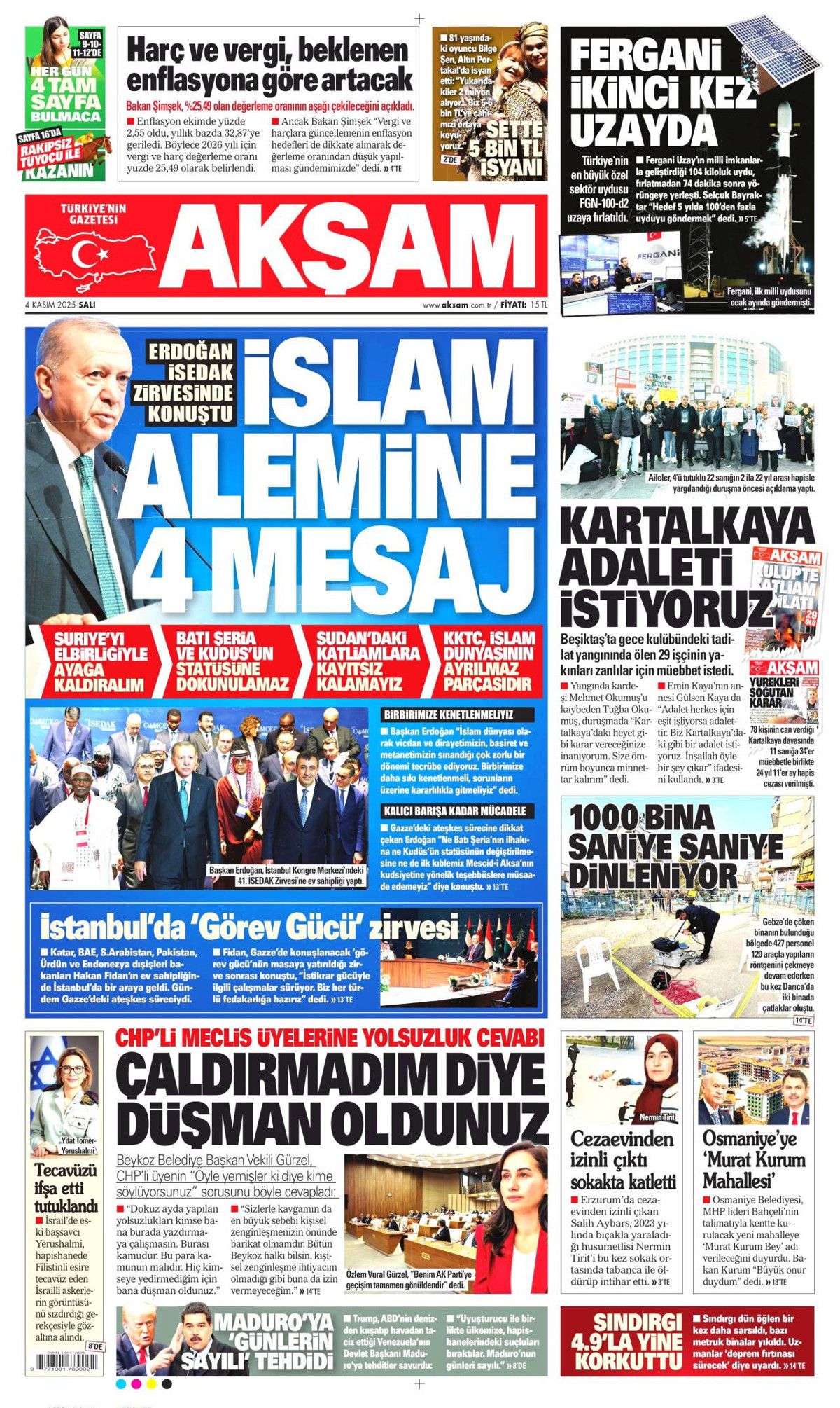 Cumhurbaşkanı Erdoğan'ın "Emperyalistler Kıbrıs'ı menüye eklemek istiyor" sözleri manşetlerde! Hangi gazete nasıl gördü? 13