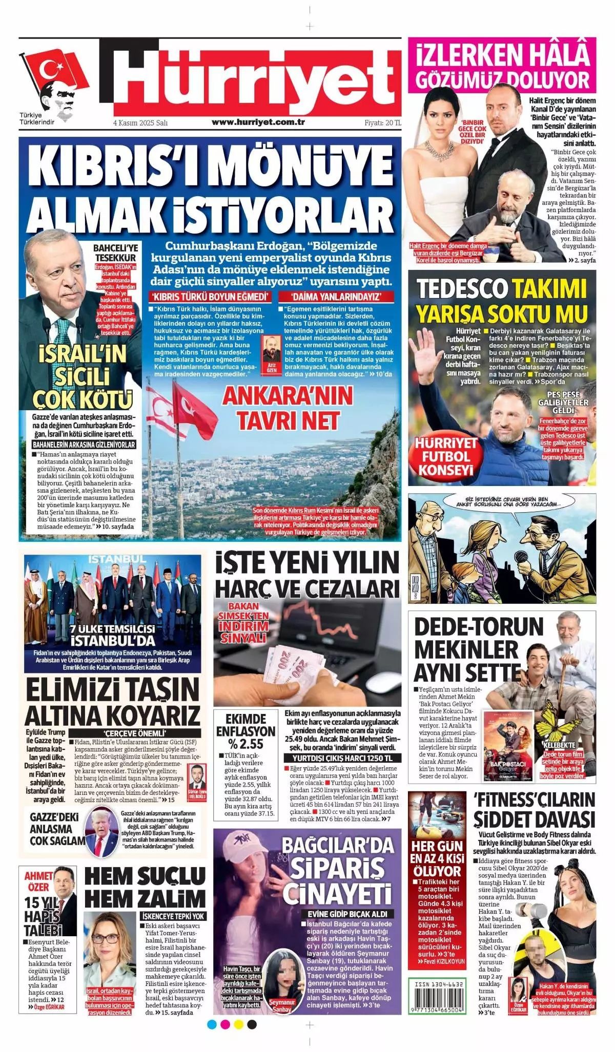 Cumhurbaşkanı Erdoğan'ın "Emperyalistler Kıbrıs'ı menüye eklemek istiyor" sözleri manşetlerde! Hangi gazete nasıl gördü? 1