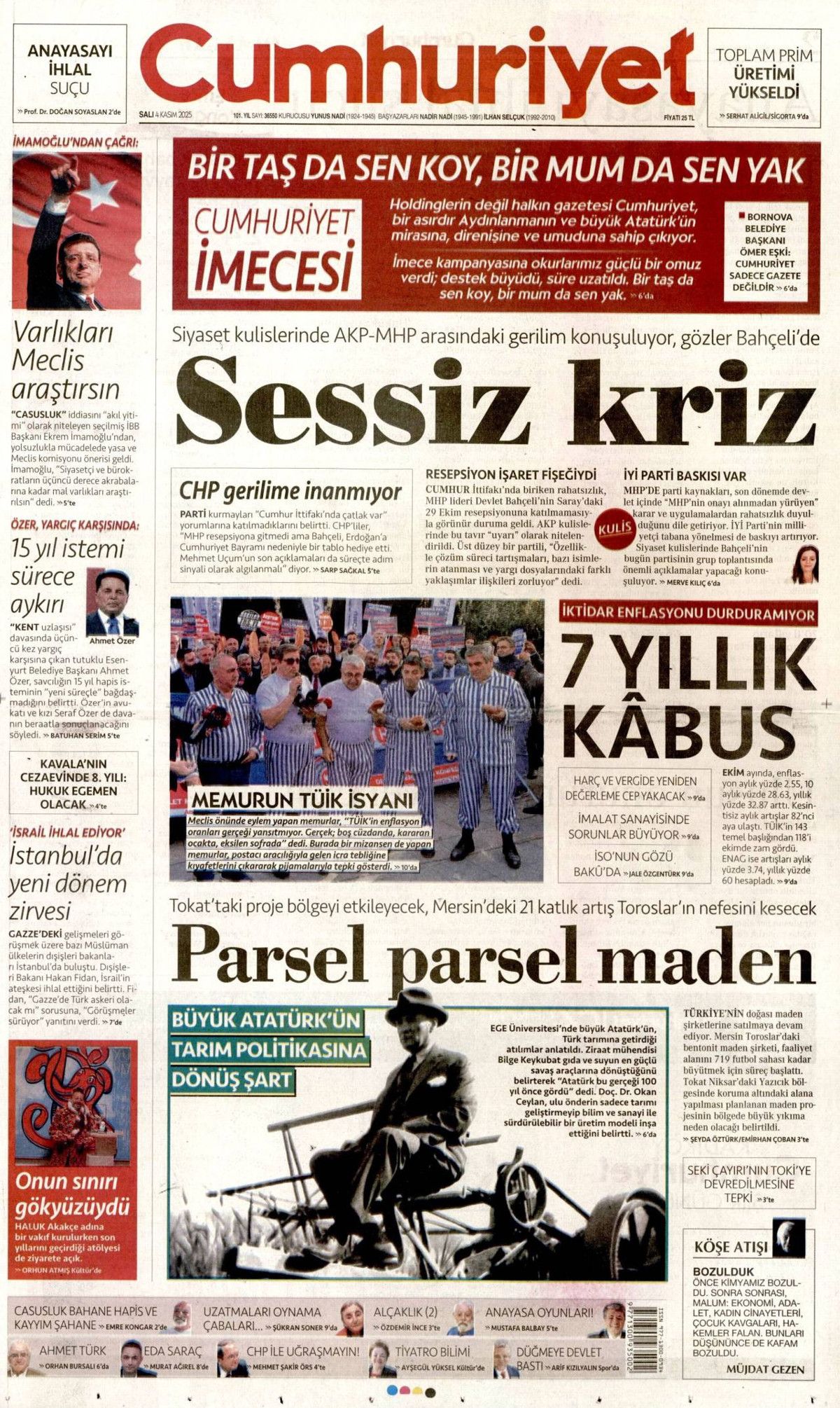 Cumhurbaşkanı Erdoğan'ın "Emperyalistler Kıbrıs'ı menüye eklemek istiyor" sözleri manşetlerde! Hangi gazete nasıl gördü? 6