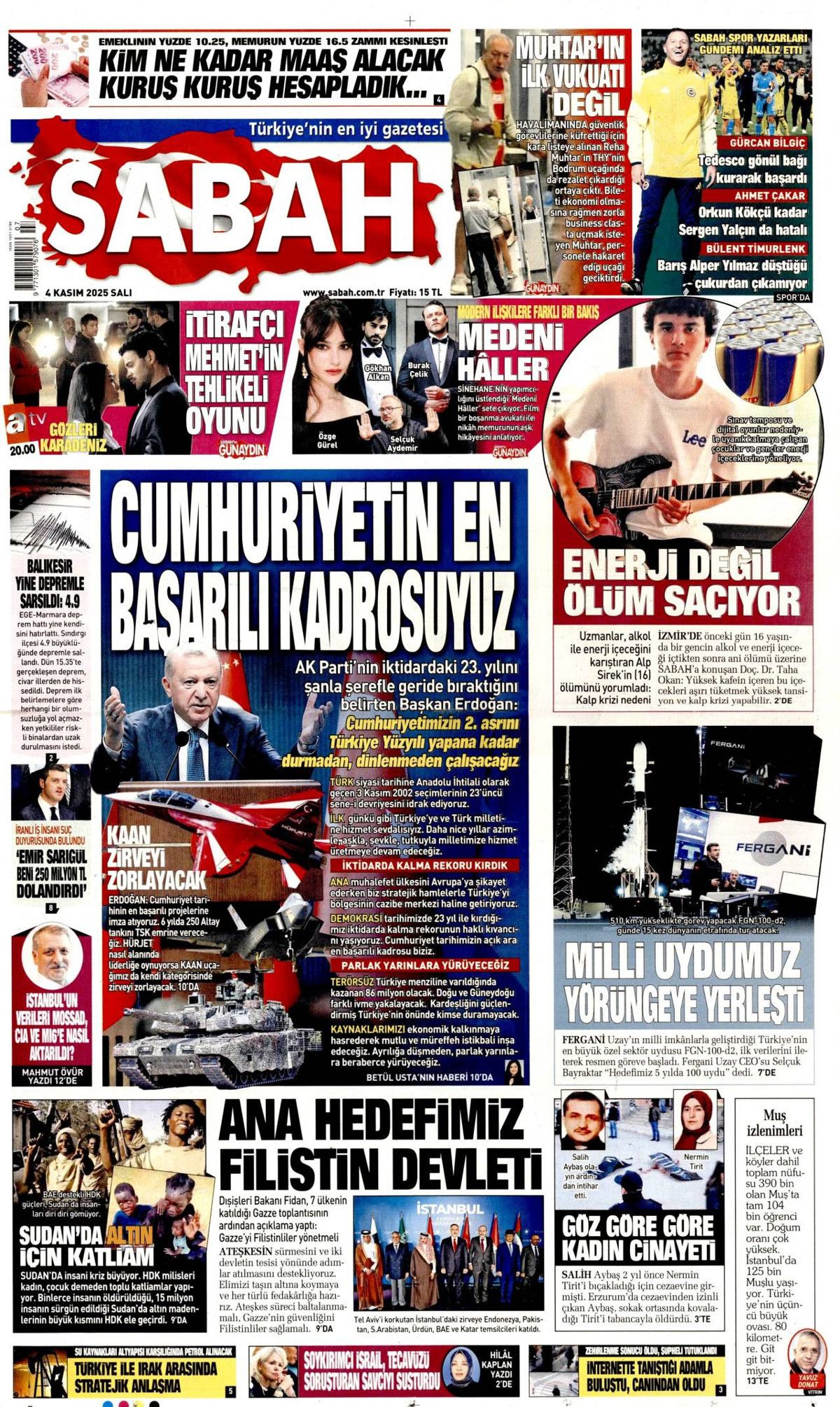 Cumhurbaşkanı Erdoğan'ın "Emperyalistler Kıbrıs'ı menüye eklemek istiyor" sözleri manşetlerde! Hangi gazete nasıl gördü? 3