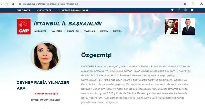 CHP'de tartışmalı atama! FETÖ davalarında adı geçen eski emniyet müdürü Ali Fuat Yılmazer’in kızı Zeynep Rabia Yılmazer Aka, İstanbul İl Başkan Yardımcısı oldu 4