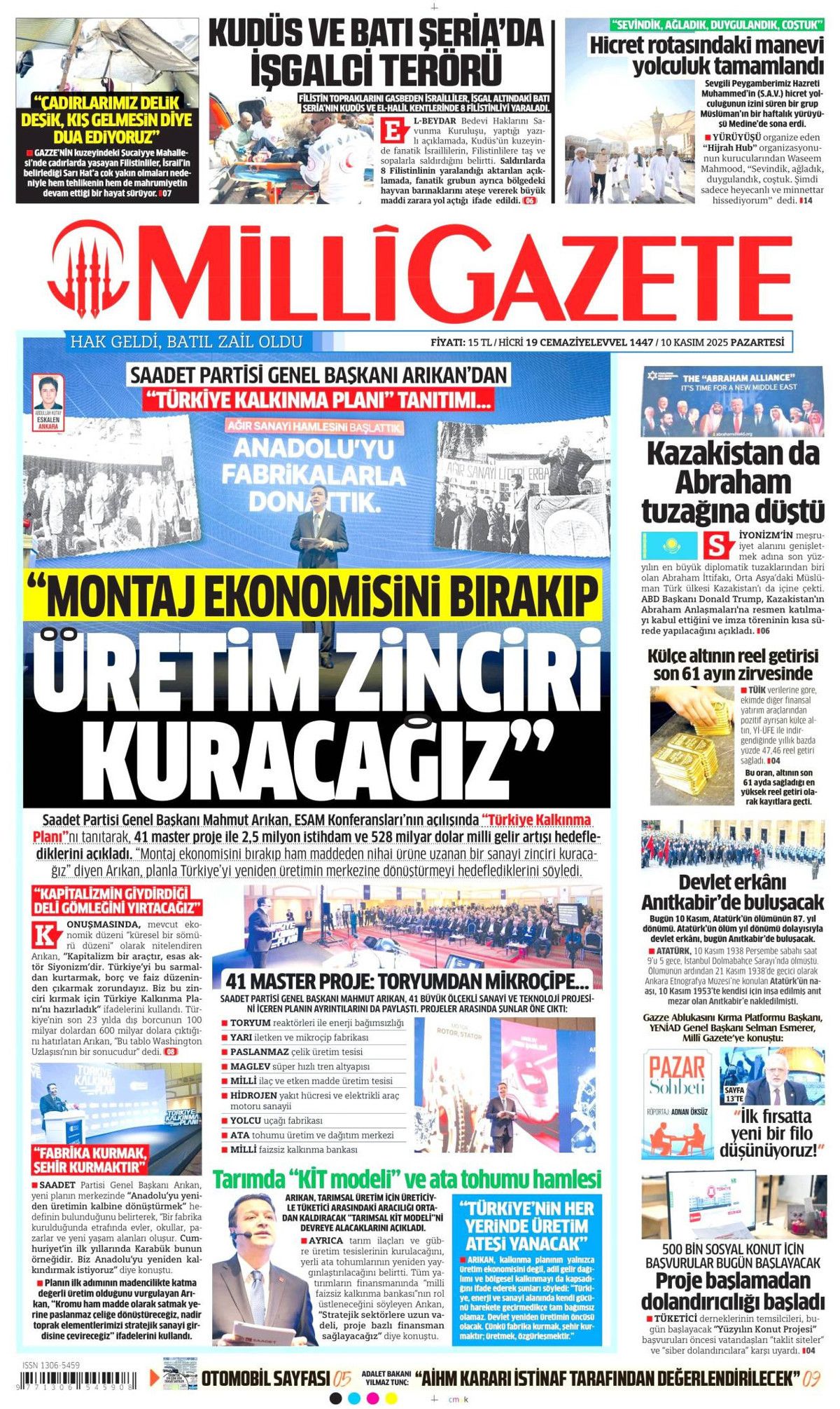 Gazi Mustafa Kemal Atatürk'ün vefatının 87. yılı... Manşetler siyah beyaza büründü! 10 Kasım gazete manşetleri! 8