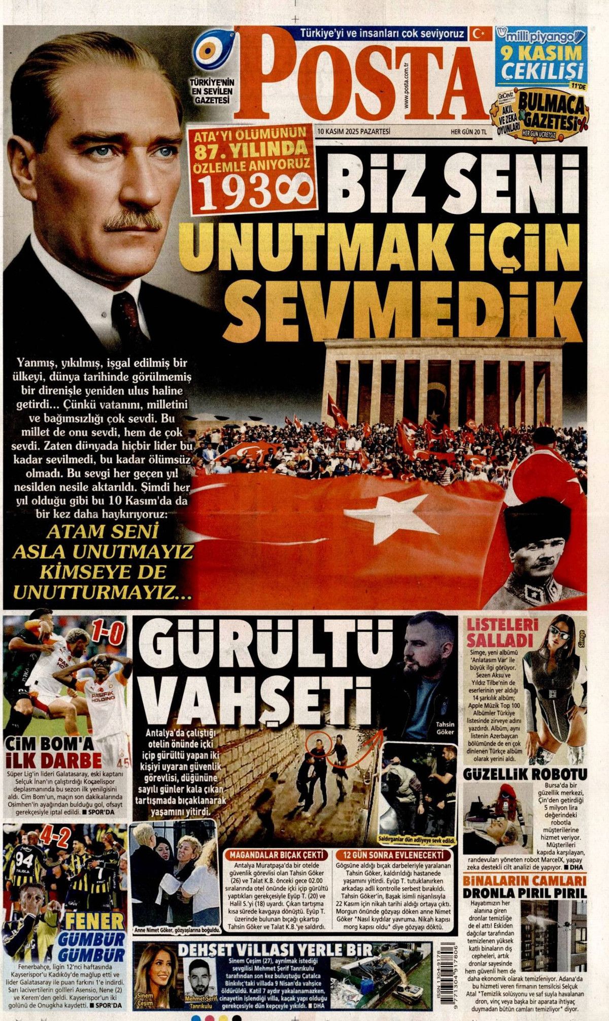 Gazi Mustafa Kemal Atatürk'ün vefatının 87. yılı... Manşetler siyah beyaza büründü! 10 Kasım gazete manşetleri! 19