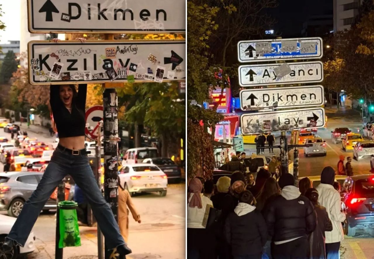 Ankara Büyükşehir Belediyesi’nden ilginç önlem: Viral olan Kızılay tabelasının etrafına dikenli tel çekildi! 1