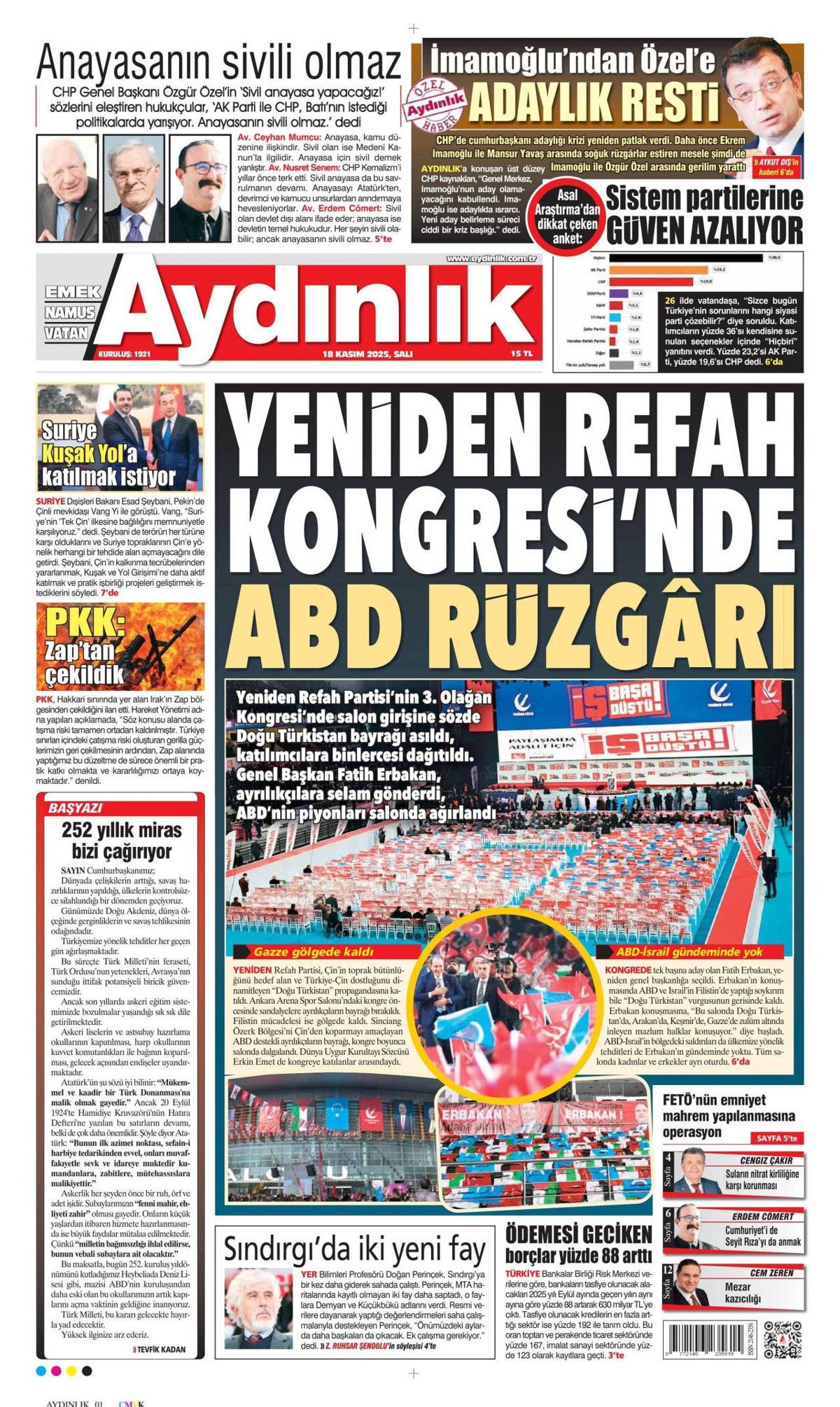 PKK, 45 yıl sonra Zap'tan çekildi! Peki uzmanlar ne diyor? İşte 18 Kasım gazete manşetleri... 5