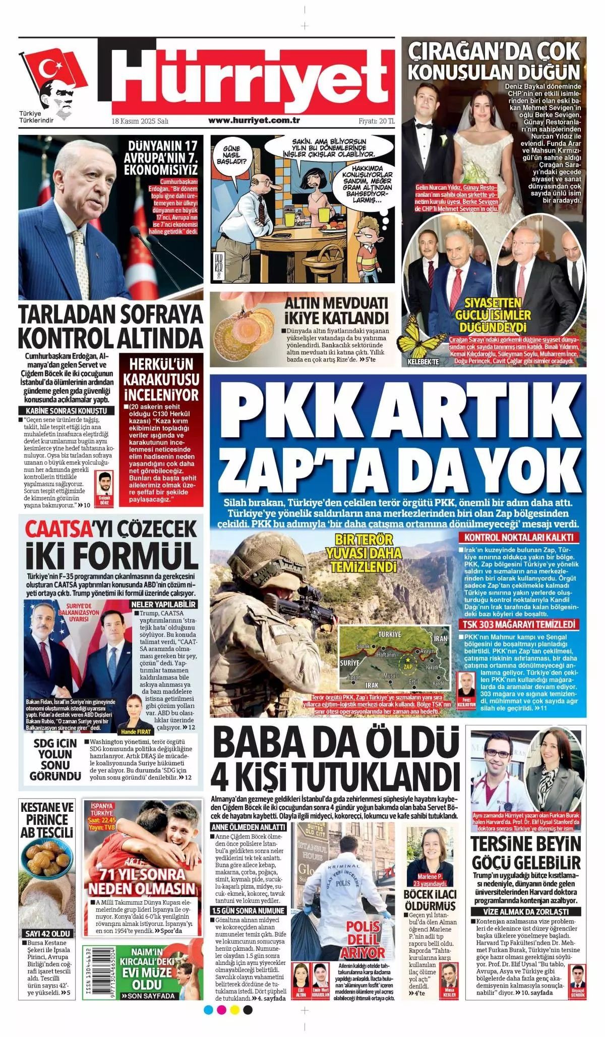 PKK, 45 yıl sonra Zap'tan çekildi! Peki uzmanlar ne diyor? İşte 18 Kasım gazete manşetleri... 1