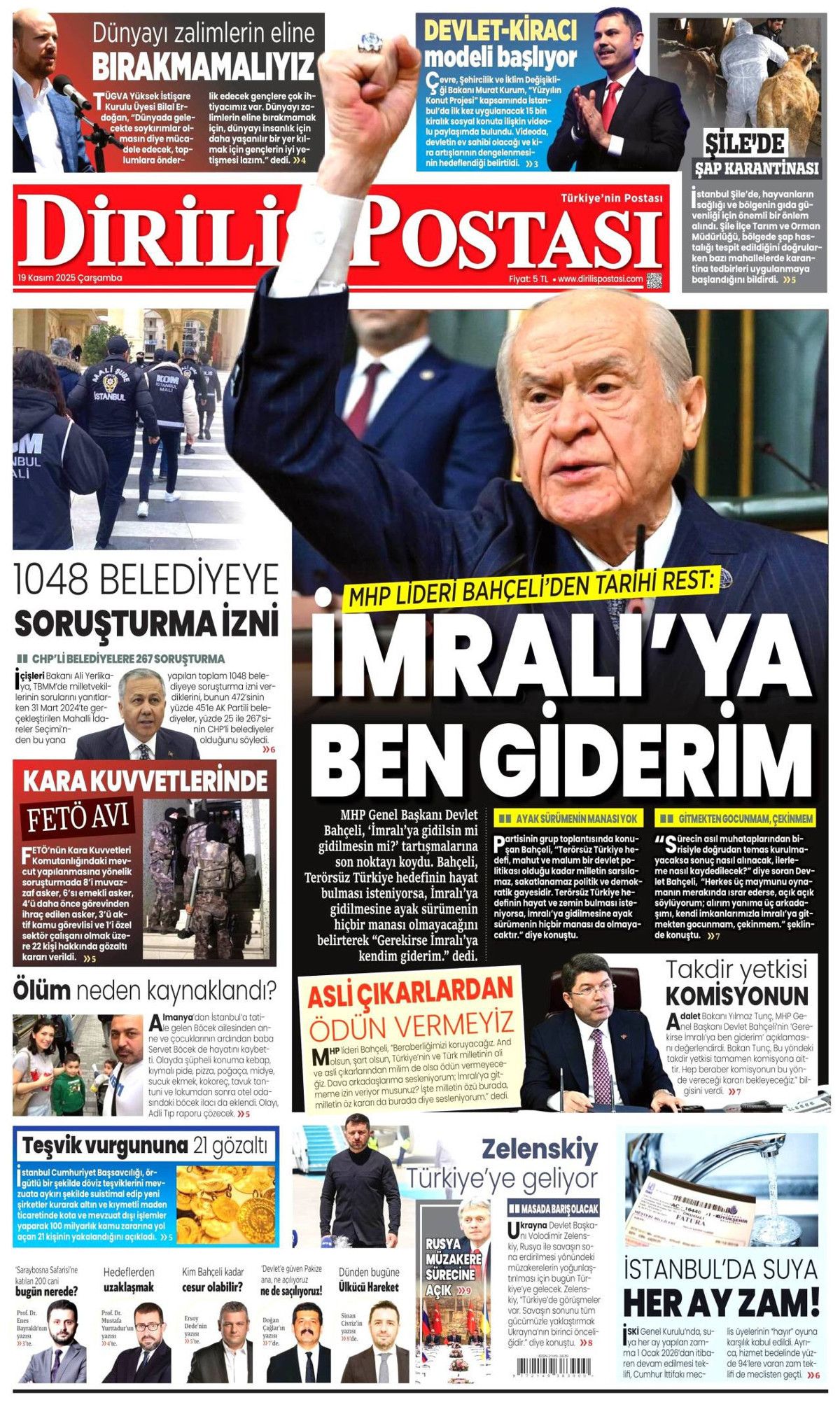 Devlet Bahçeli'nin İmralı resti manşetlerde! Hangi gazete nasıl gördü? 13