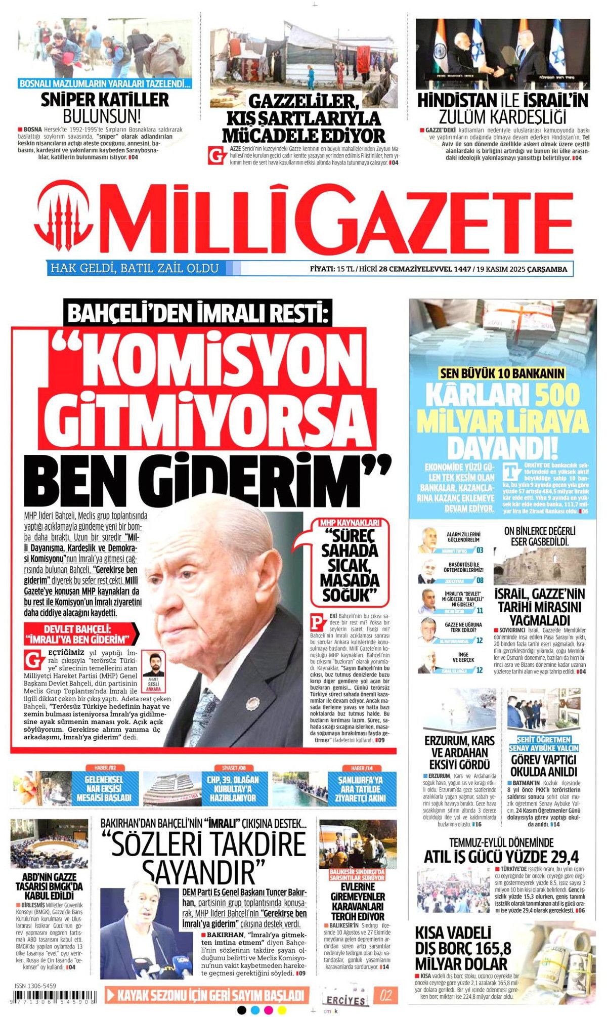 Devlet Bahçeli'nin İmralı resti manşetlerde! Hangi gazete nasıl gördü? 9