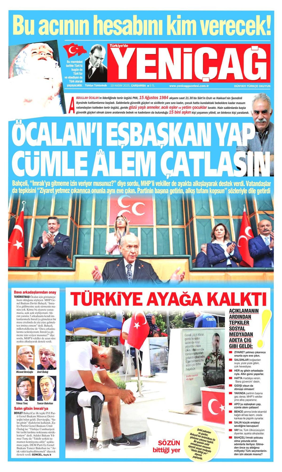 Devlet Bahçeli'nin İmralı resti manşetlerde! Hangi gazete nasıl gördü? 15