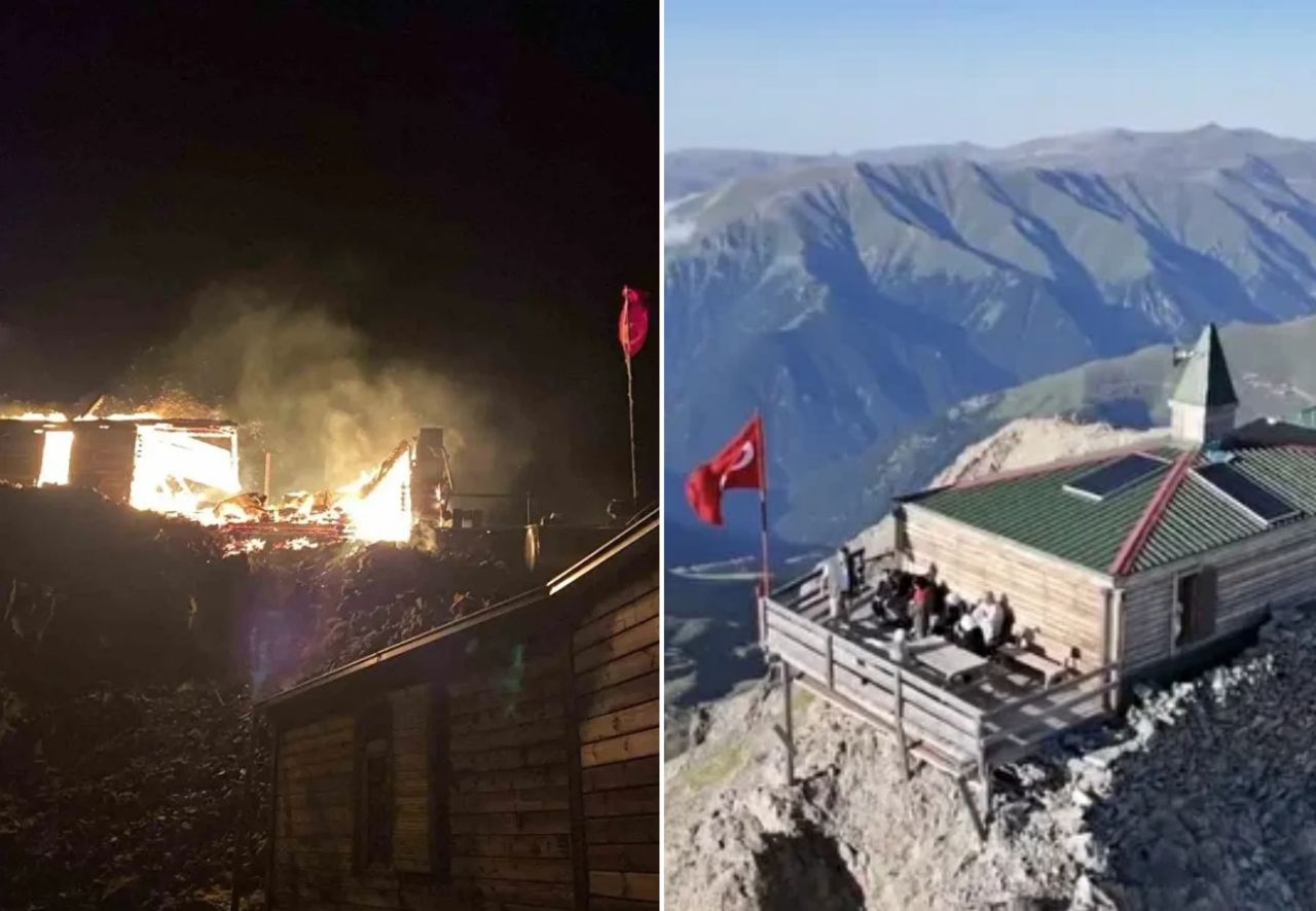 Kırklar Dağı’nda tarihî mescit alevlere dayanamadı... Manevi merkez bir gecede yok oldu! 1