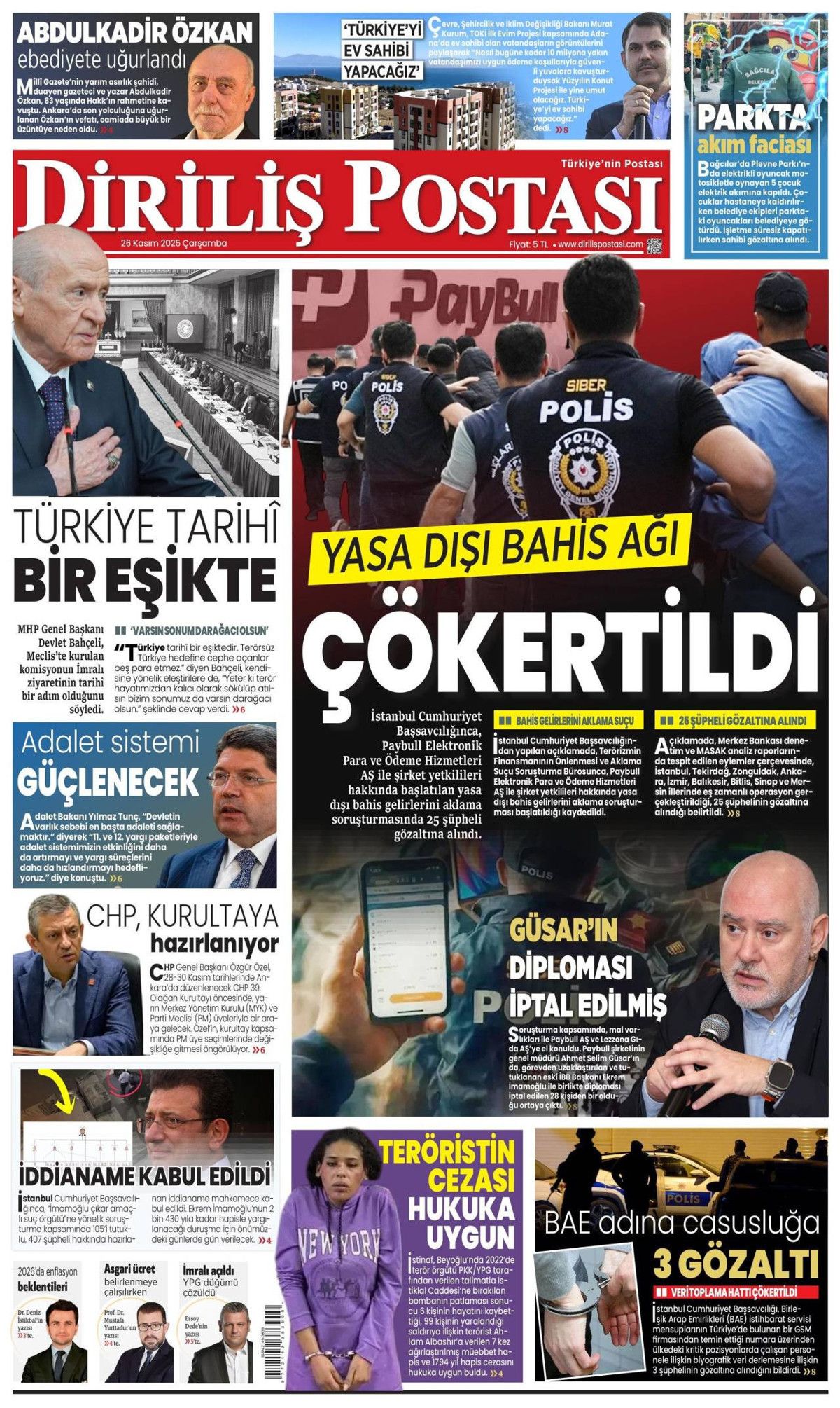 Devlet Bahçeli'nin "Terör bitsin de varsın sonumuz darağacı olsun" çıkışı manşetlerde! Hangi gazete nasıl gördü? 18