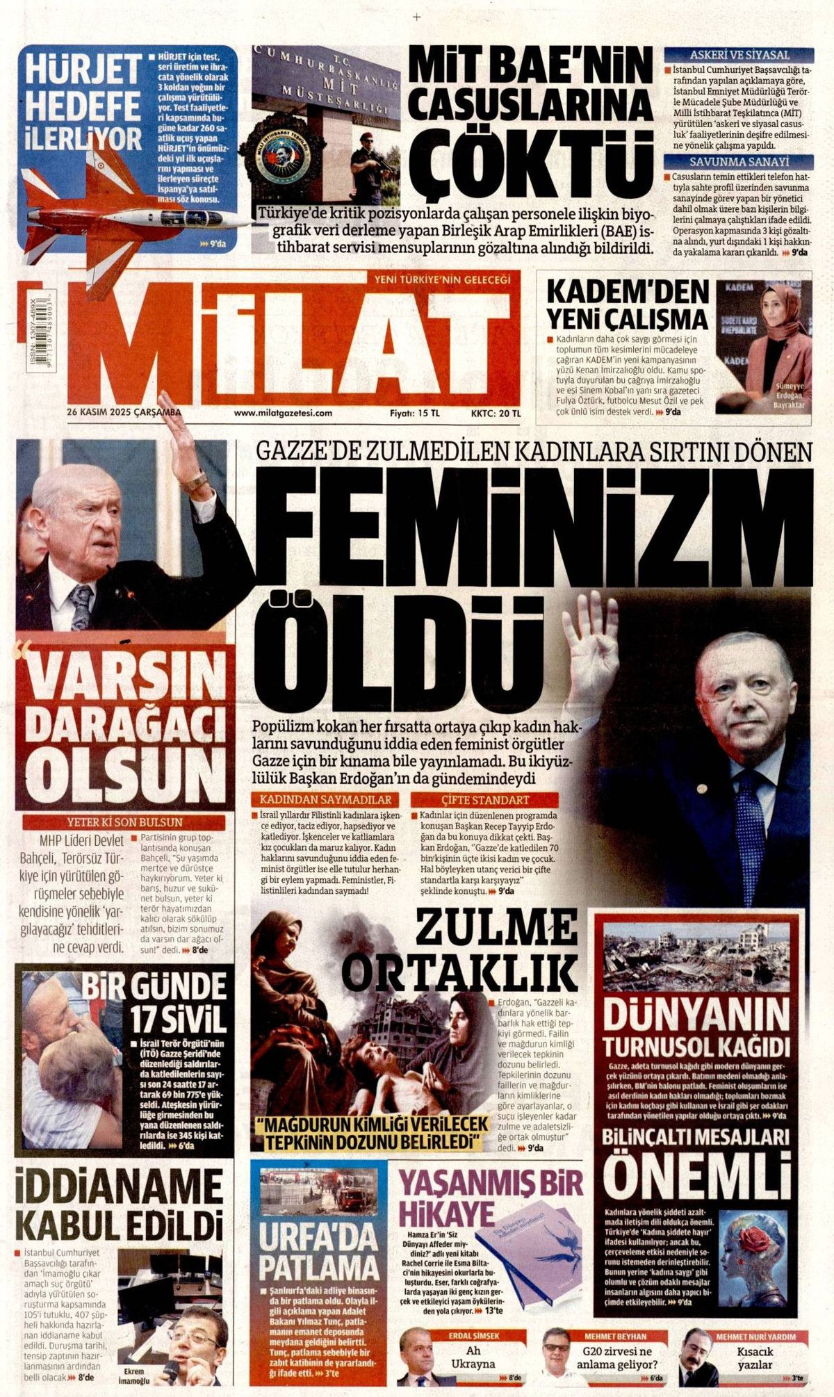 Devlet Bahçeli'nin "Terör bitsin de varsın sonumuz darağacı olsun" çıkışı manşetlerde! Hangi gazete nasıl gördü? 19