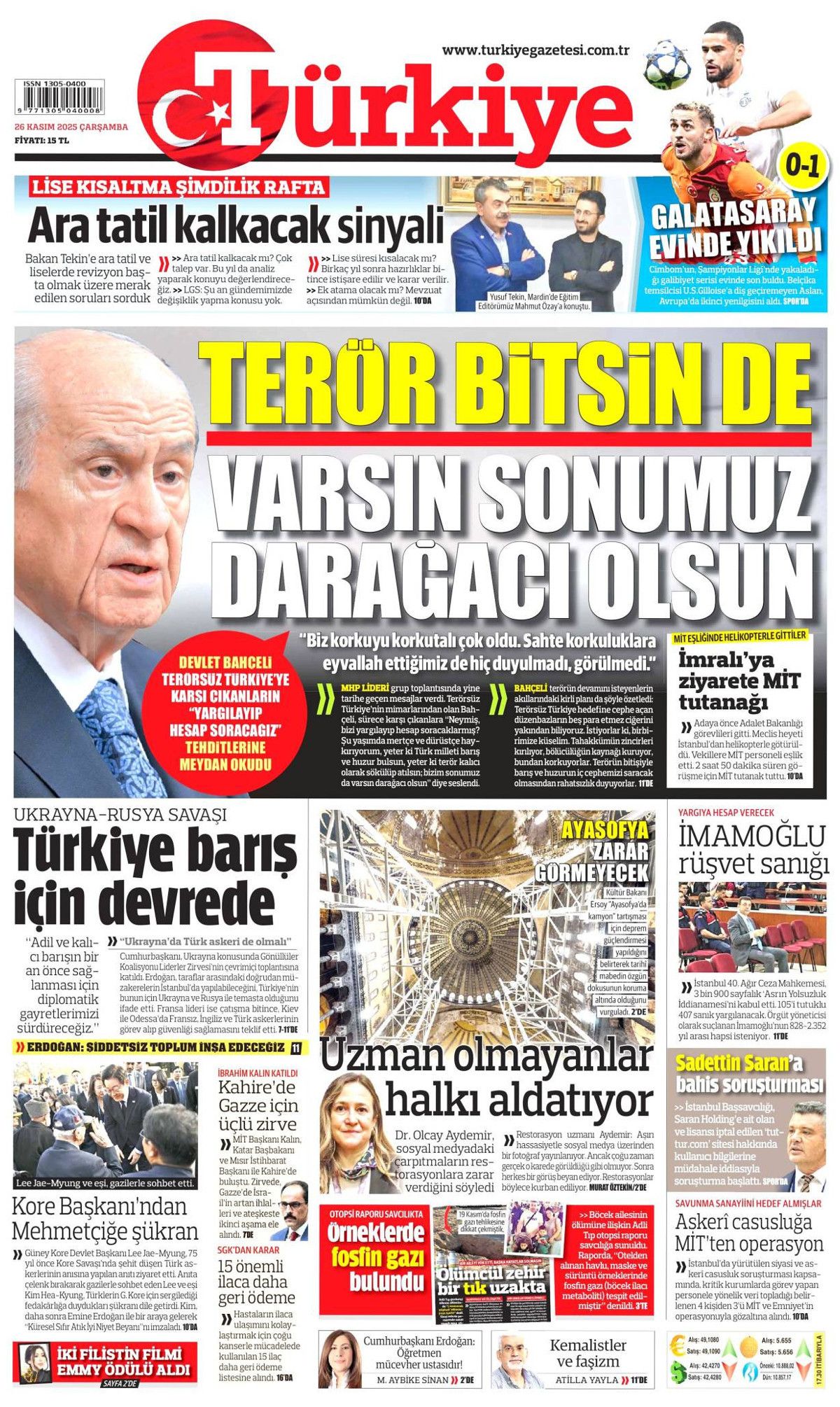 Devlet Bahçeli'nin "Terör bitsin de varsın sonumuz darağacı olsun" çıkışı manşetlerde! Hangi gazete nasıl gördü? 5