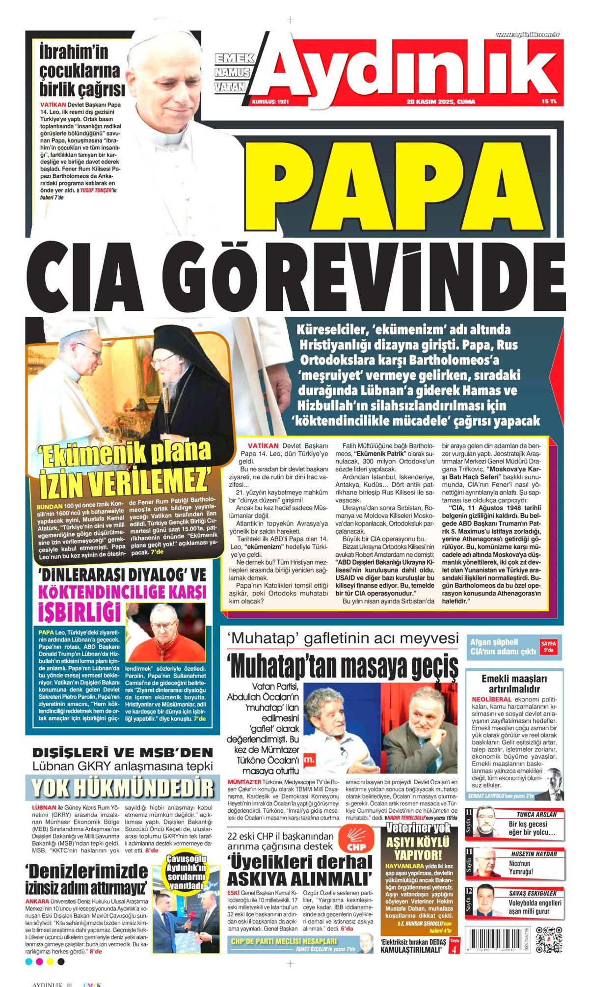 İznik, Papa için hazır... Dünyanın izlediği ziyaret manşetlerde! Hangi gazete nasıl gördü? 24