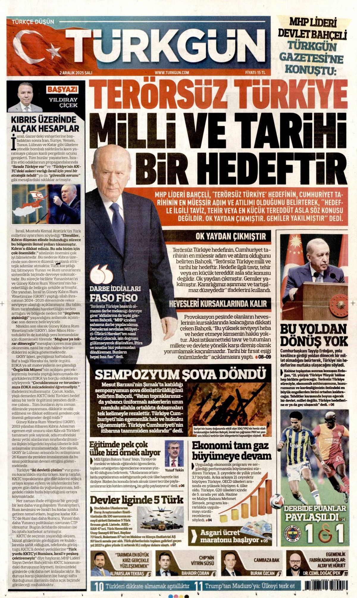 Topyekün kalkınma seferberliği başlıyor! Cumhurbaşkanı Erdoğan'ın müjdesi manşetlerde... 9