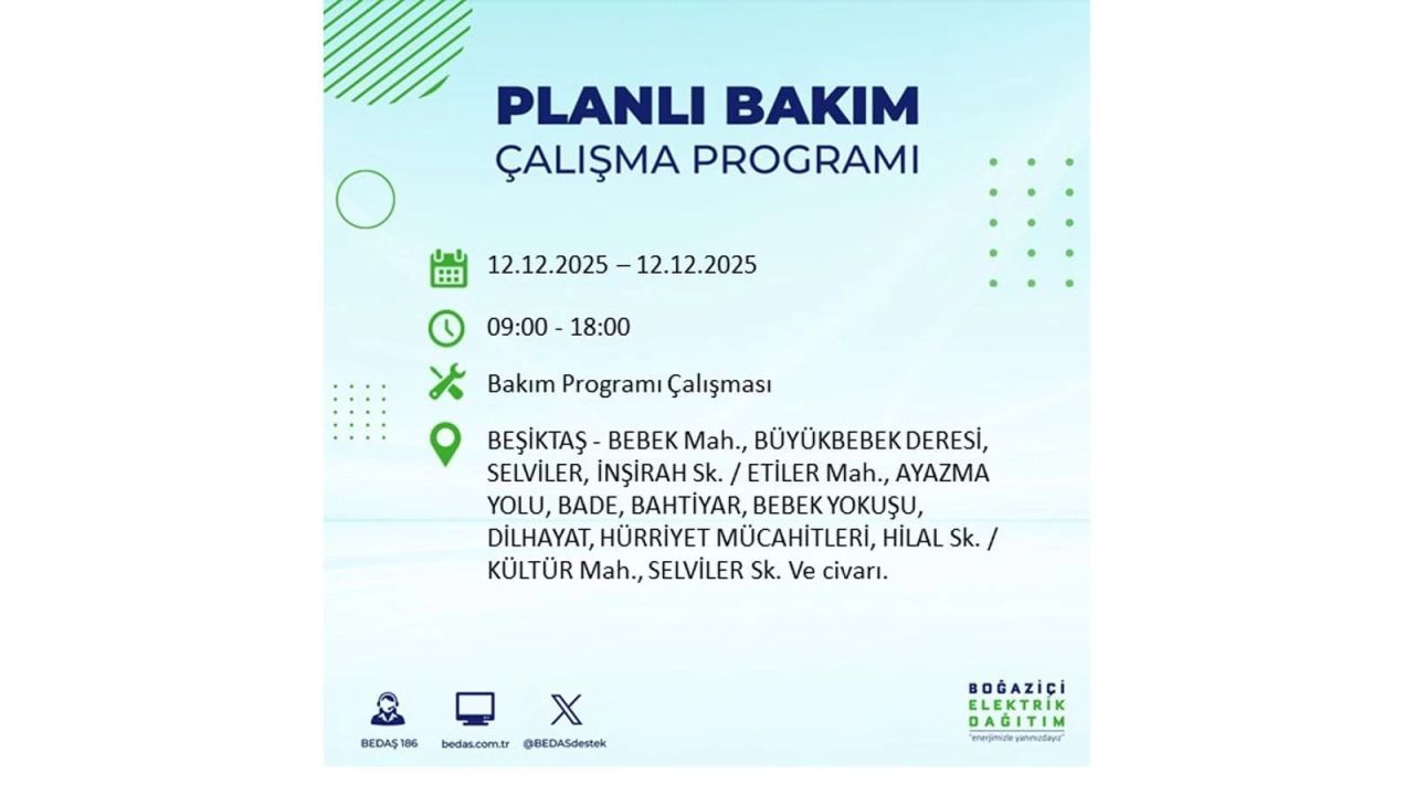 İstanbul'da büyük kesinti! İşte 12 Aralık Cuma günü İstanbul'da elektrik kesintisi yaşanacak ilçeler (İstanbul'da elektrikler ne zaman gelecek) 32