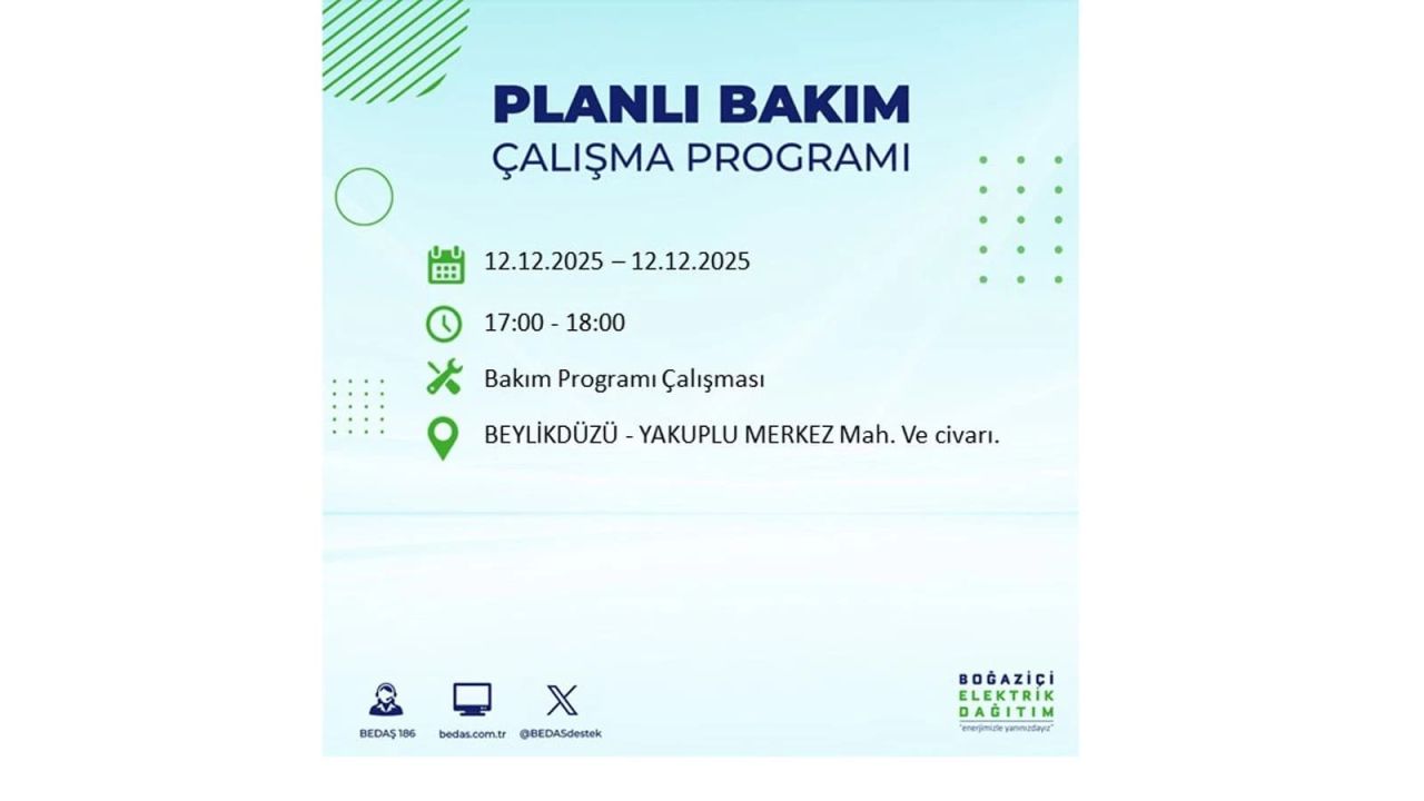 İstanbul'da büyük kesinti! İşte 12 Aralık Cuma günü İstanbul'da elektrik kesintisi yaşanacak ilçeler (İstanbul'da elektrikler ne zaman gelecek) 38
