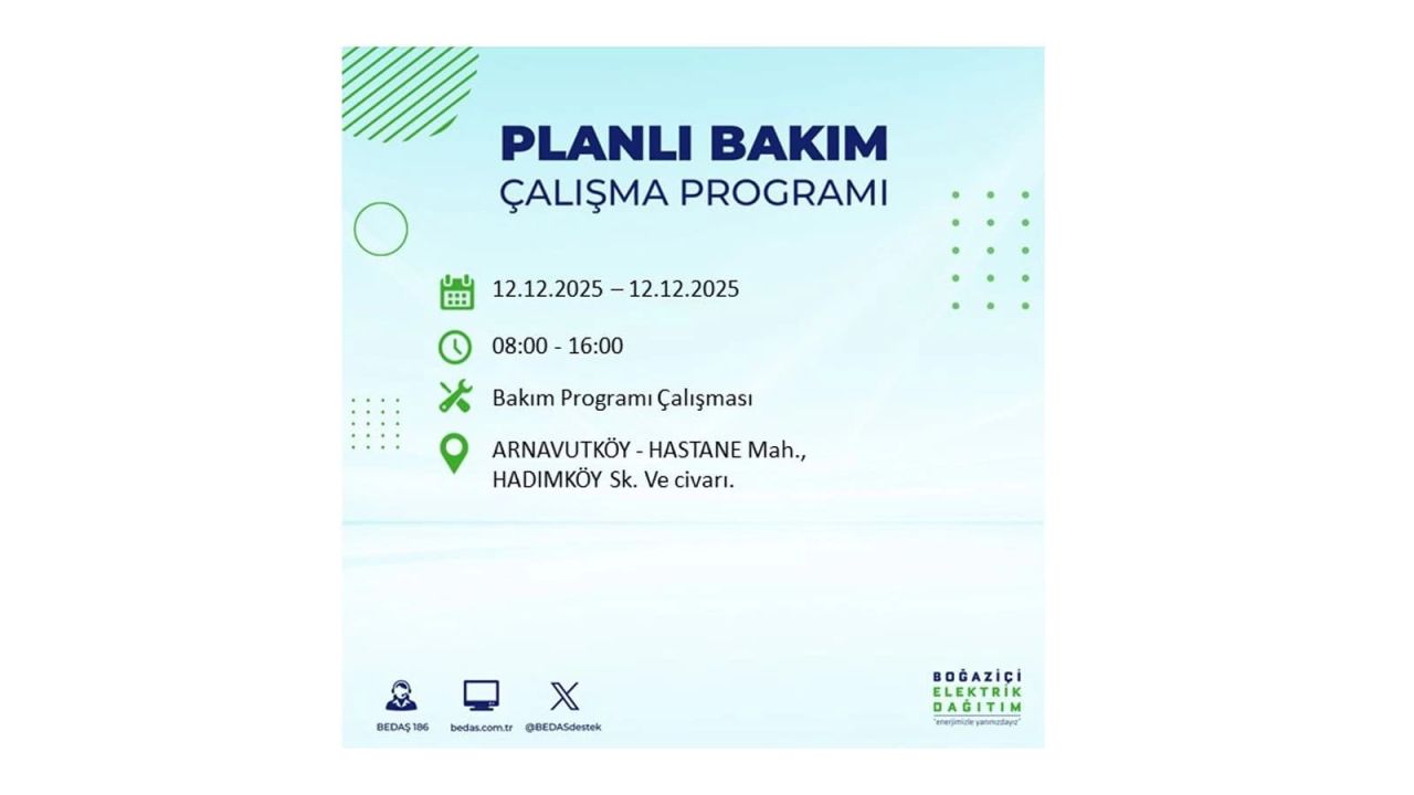 İstanbul'da büyük kesinti! İşte 12 Aralık Cuma günü İstanbul'da elektrik kesintisi yaşanacak ilçeler (İstanbul'da elektrikler ne zaman gelecek) 4