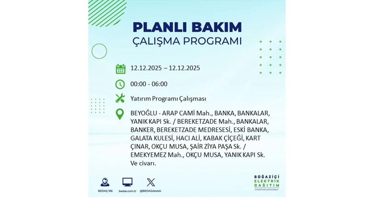 İstanbul'da büyük kesinti! İşte 12 Aralık Cuma günü İstanbul'da elektrik kesintisi yaşanacak ilçeler (İstanbul'da elektrikler ne zaman gelecek) 42