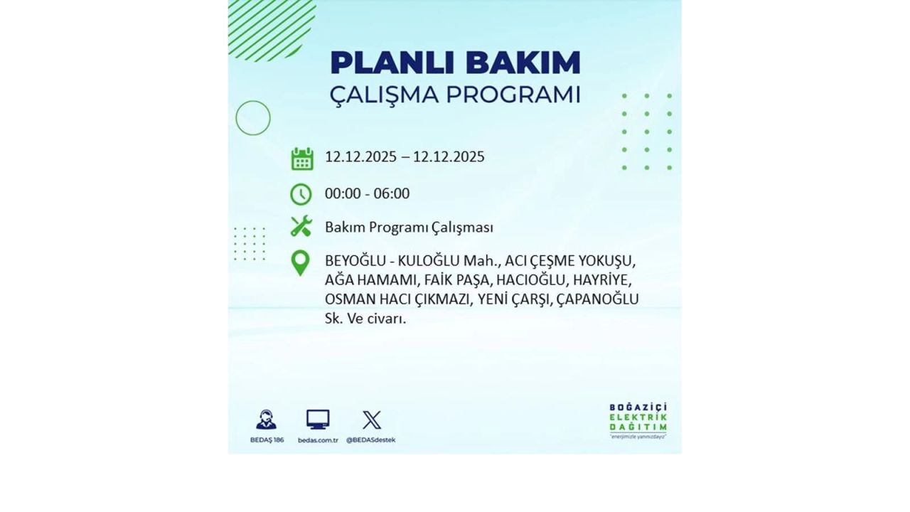 İstanbul'da büyük kesinti! İşte 12 Aralık Cuma günü İstanbul'da elektrik kesintisi yaşanacak ilçeler (İstanbul'da elektrikler ne zaman gelecek) 44