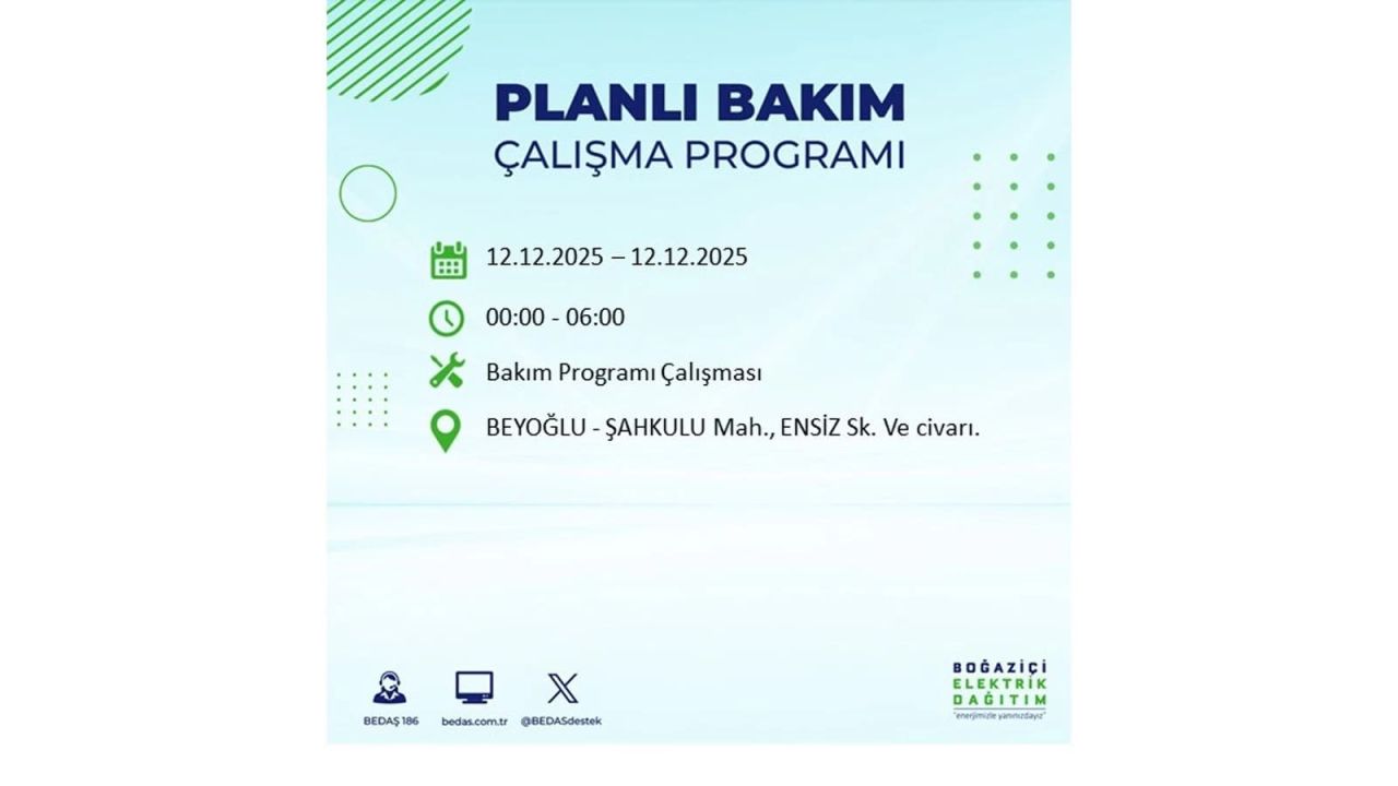 İstanbul'da büyük kesinti! İşte 12 Aralık Cuma günü İstanbul'da elektrik kesintisi yaşanacak ilçeler (İstanbul'da elektrikler ne zaman gelecek) 45