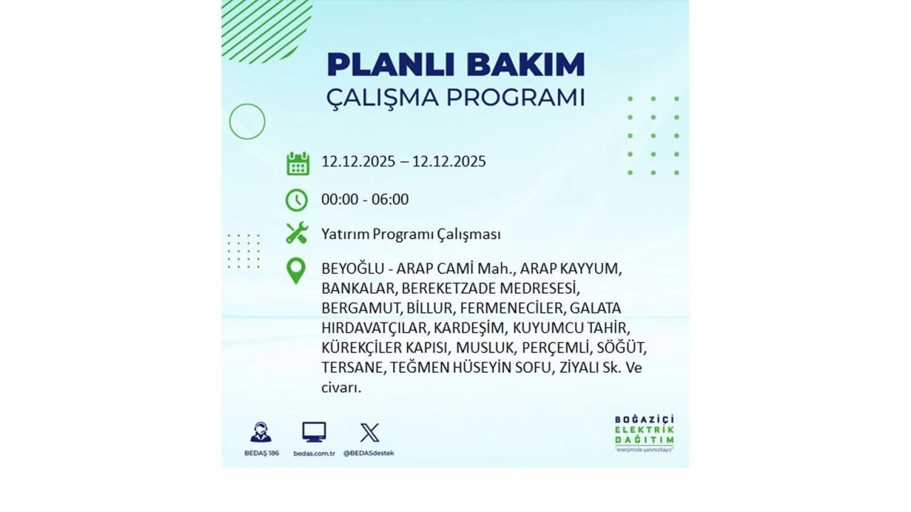 İstanbul'da büyük kesinti! İşte 12 Aralık Cuma günü İstanbul'da elektrik kesintisi yaşanacak ilçeler (İstanbul'da elektrikler ne zaman gelecek) 46