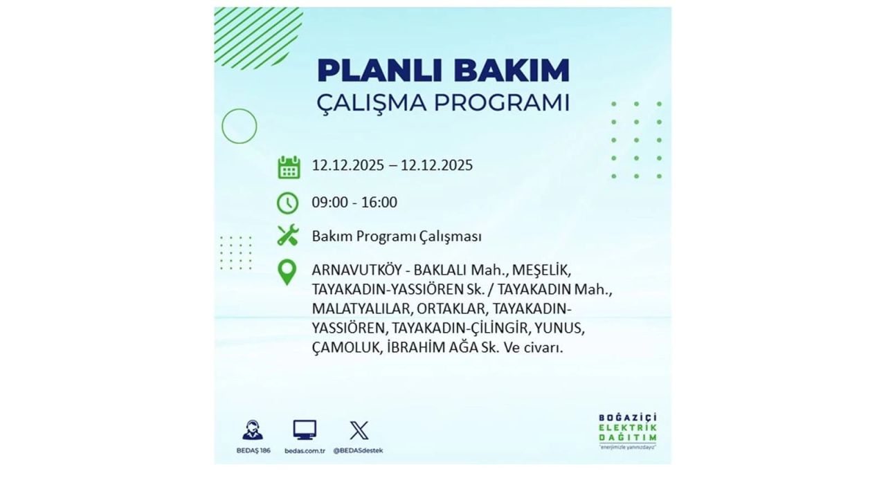 İstanbul'da büyük kesinti! İşte 12 Aralık Cuma günü İstanbul'da elektrik kesintisi yaşanacak ilçeler (İstanbul'da elektrikler ne zaman gelecek) 5