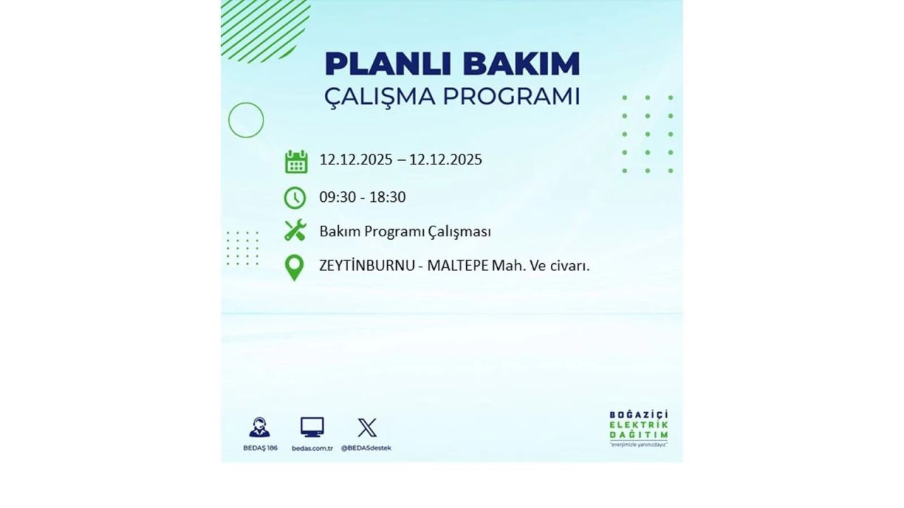 İstanbul'da büyük kesinti! İşte 12 Aralık Cuma günü İstanbul'da elektrik kesintisi yaşanacak ilçeler (İstanbul'da elektrikler ne zaman gelecek) 88