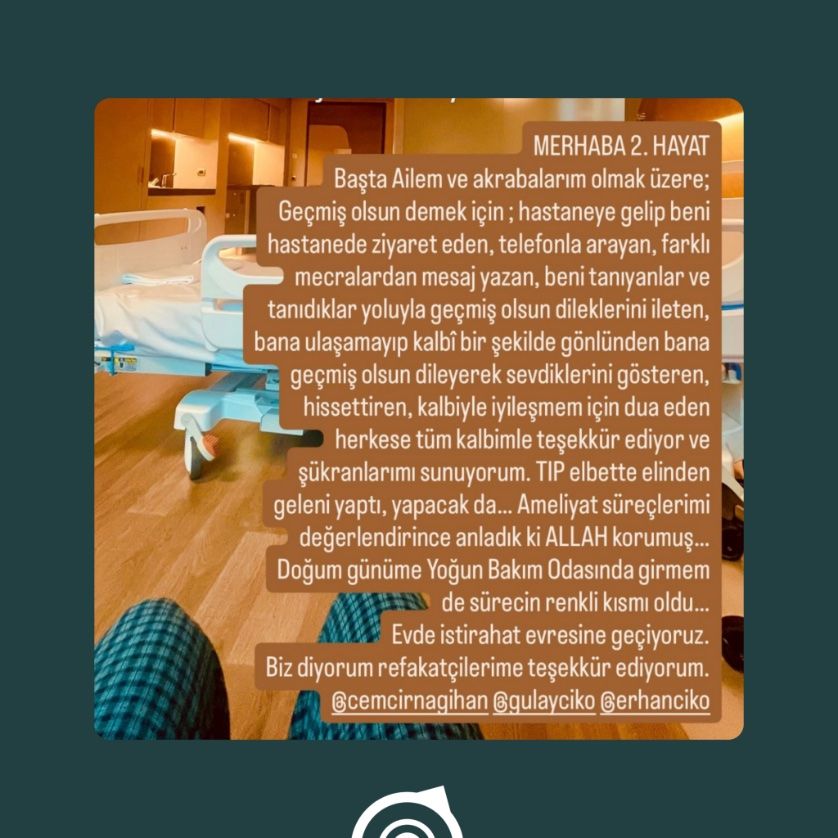 "Merhaba 2. hayat" Günlerdir yoğun bakımda olan Murat Cemcir taburcu edildi! Duygusal paylaşım: Ömrümün geçmek bilmeyen en uzun saatleriydi! 5